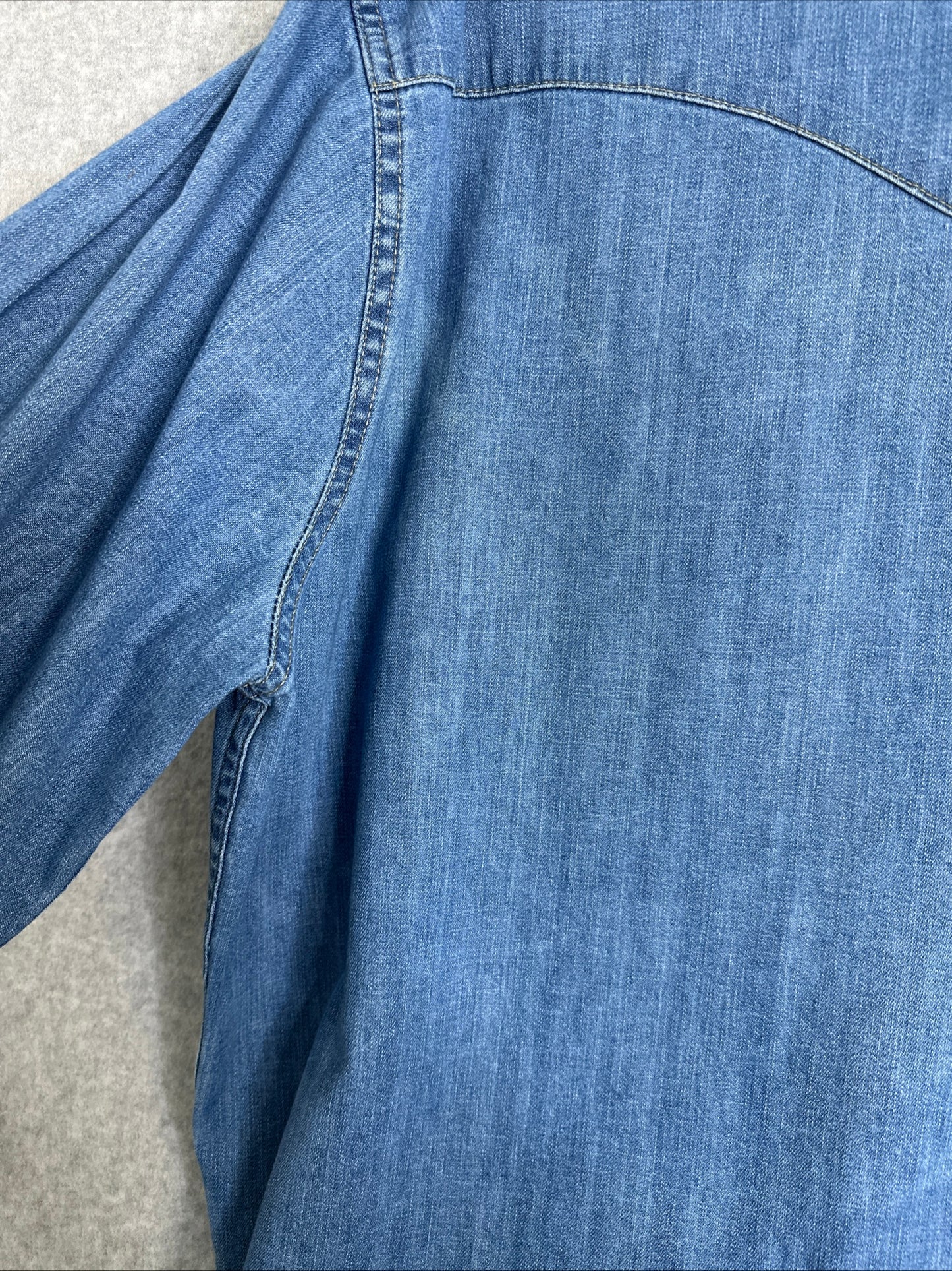 Levi's Western Medium Wash Denim Pearl Snap Button-Up Shirt Men's XXL