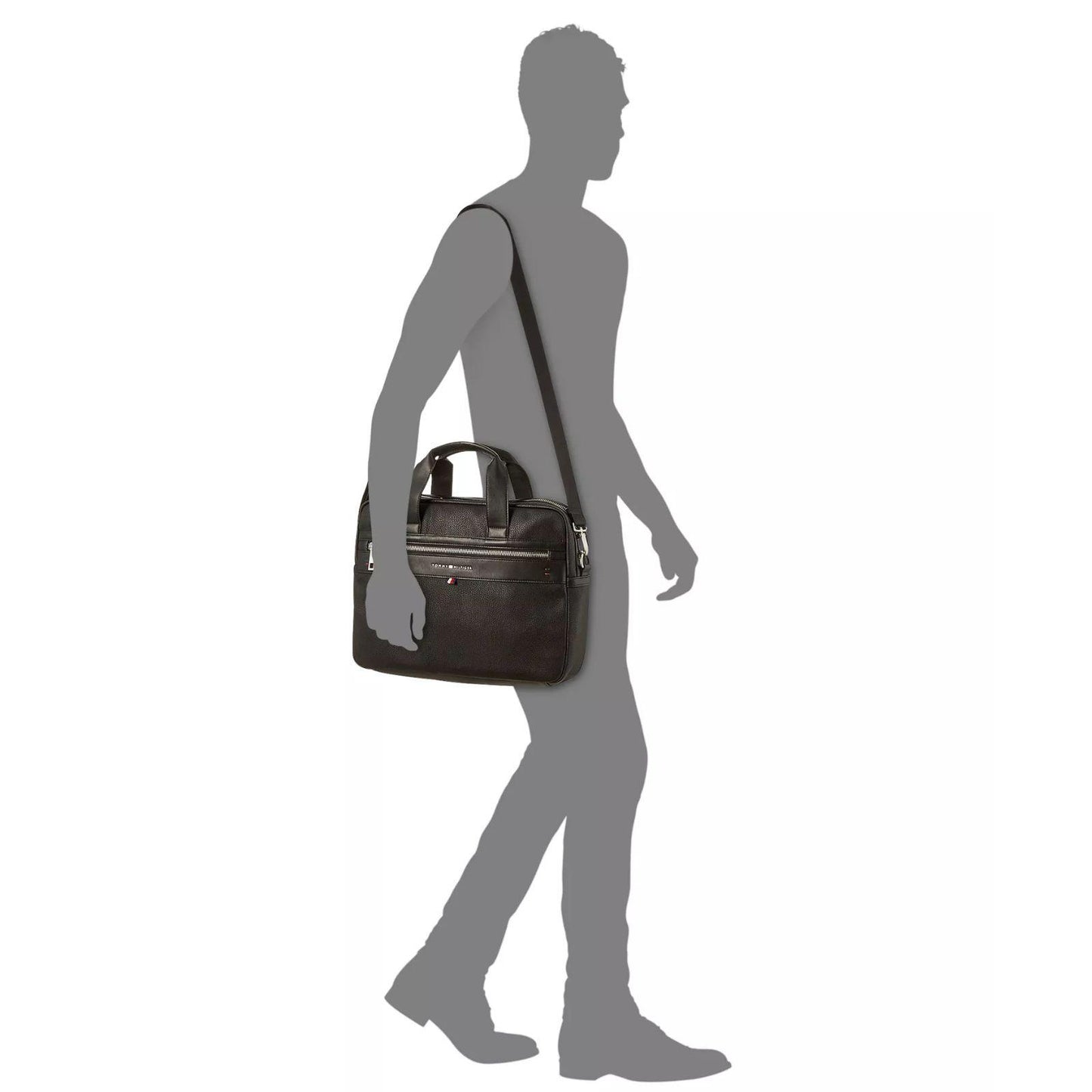 Tommy Hilfiger Men's Pebble Faux-Leather Leo Briefcase