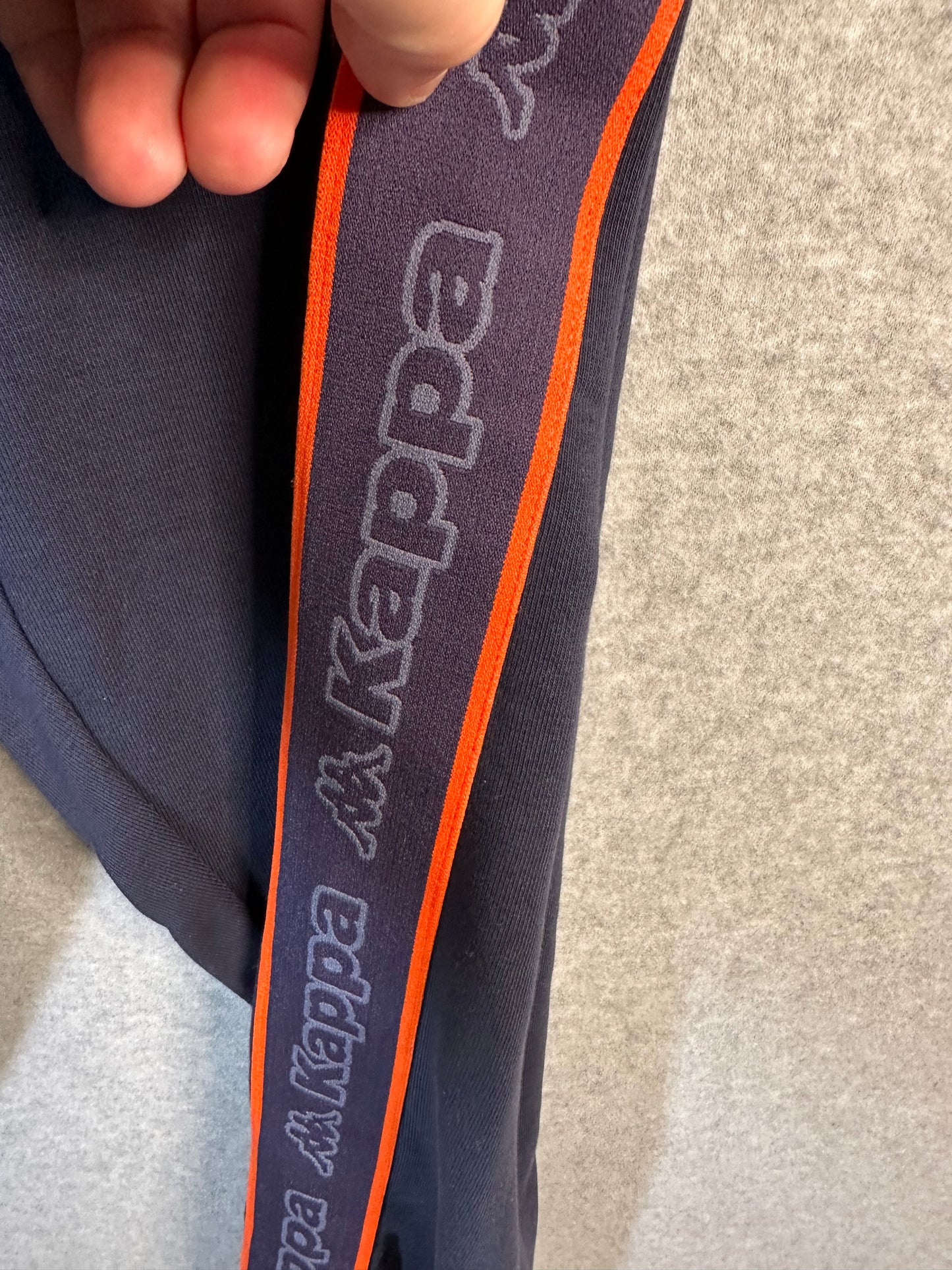 Kappa Jogger Pants French Terry Blue Orange Logo Tape Anira 2 Mens Size XXL