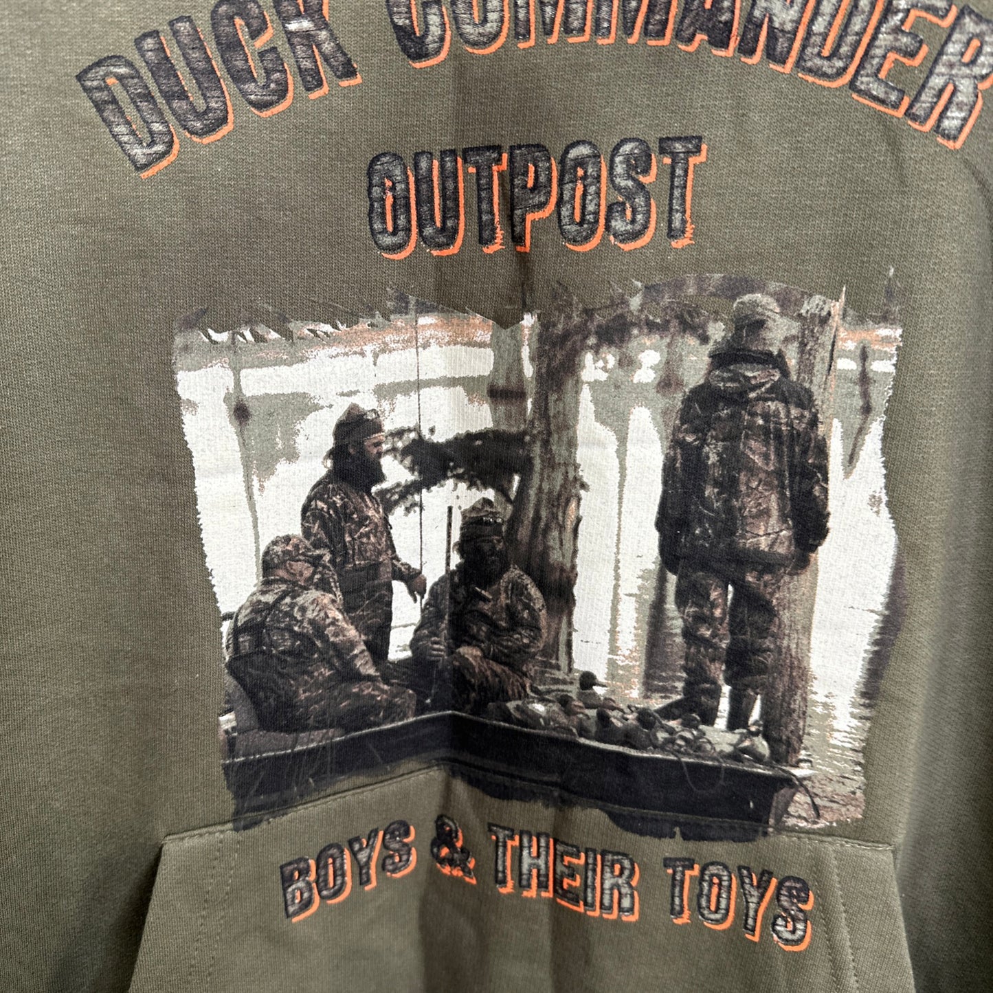 Duck Commander Duck Dynasty Men's Hoodie Olive Green Camo Pullover Fleece Extra Large