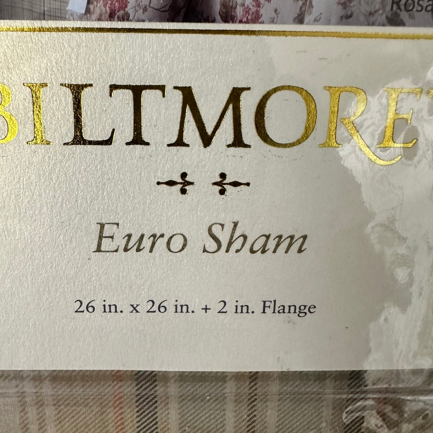 Biltmore Estate Euro Sham 26" Plaid 2" Flange Rosalee Pattern Bundle Of Three