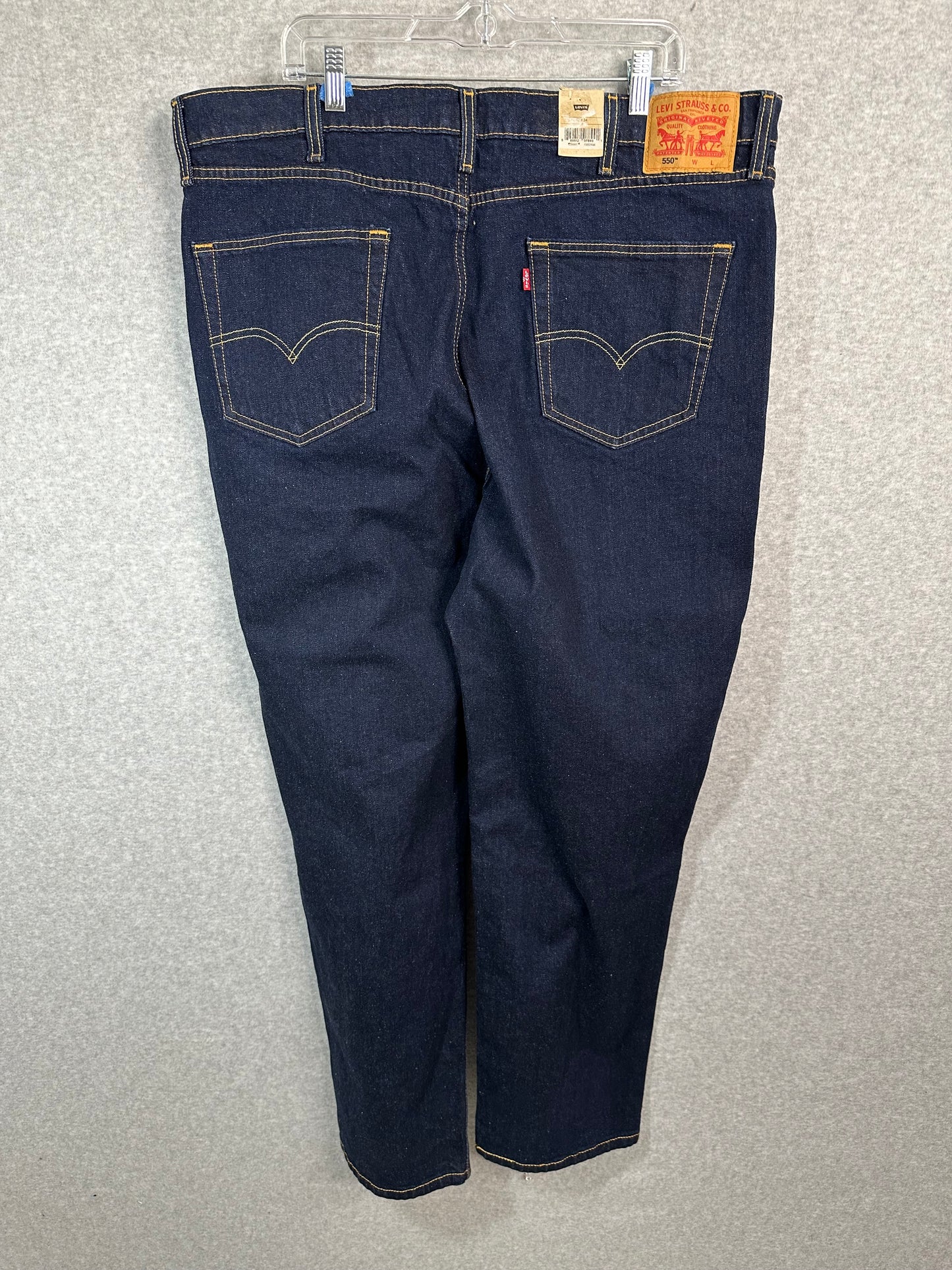 Levis Men's Big & Tall 550 Relaxed Fit Jeans Stretch Straight Leg Dark Wash Size 42x34