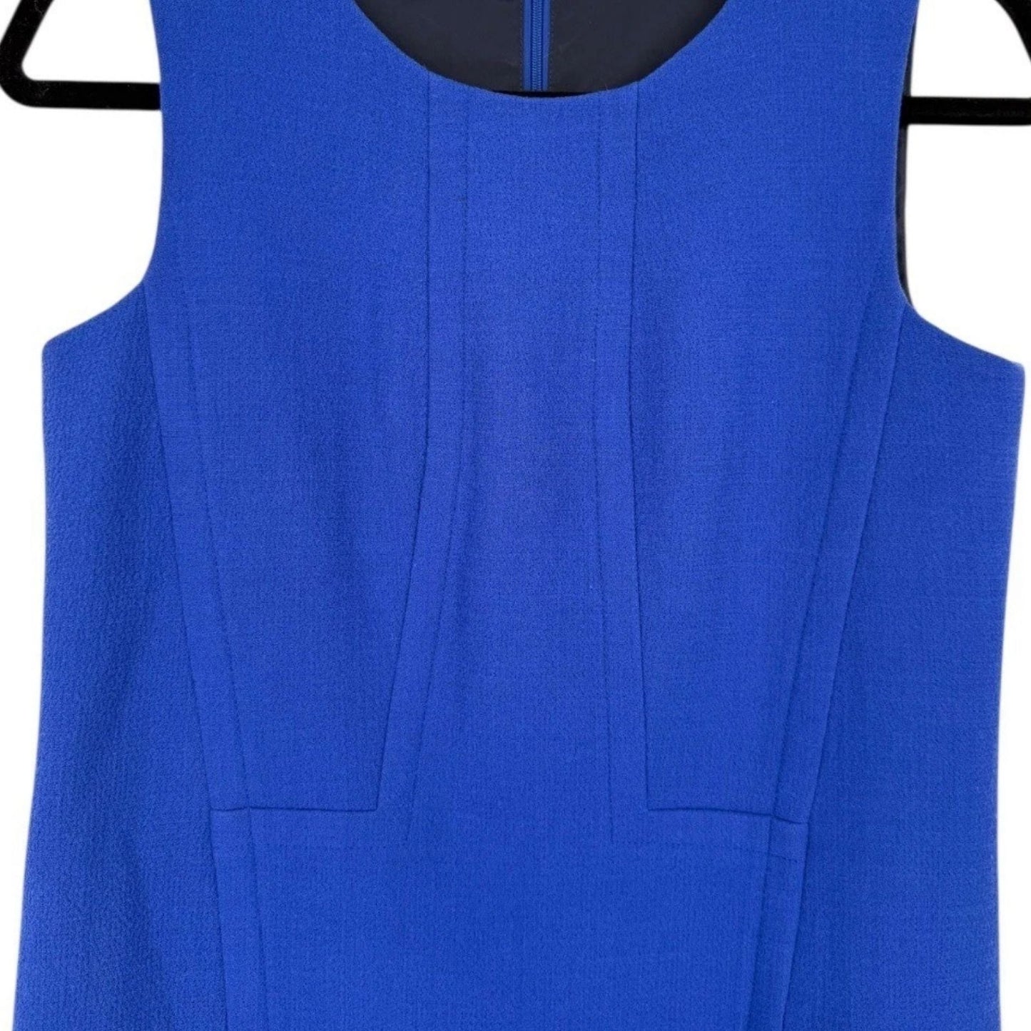 Lafayette 148 New York Virgin Wool Sleeveless Cobalt Blue Sheath Dress Women's 12