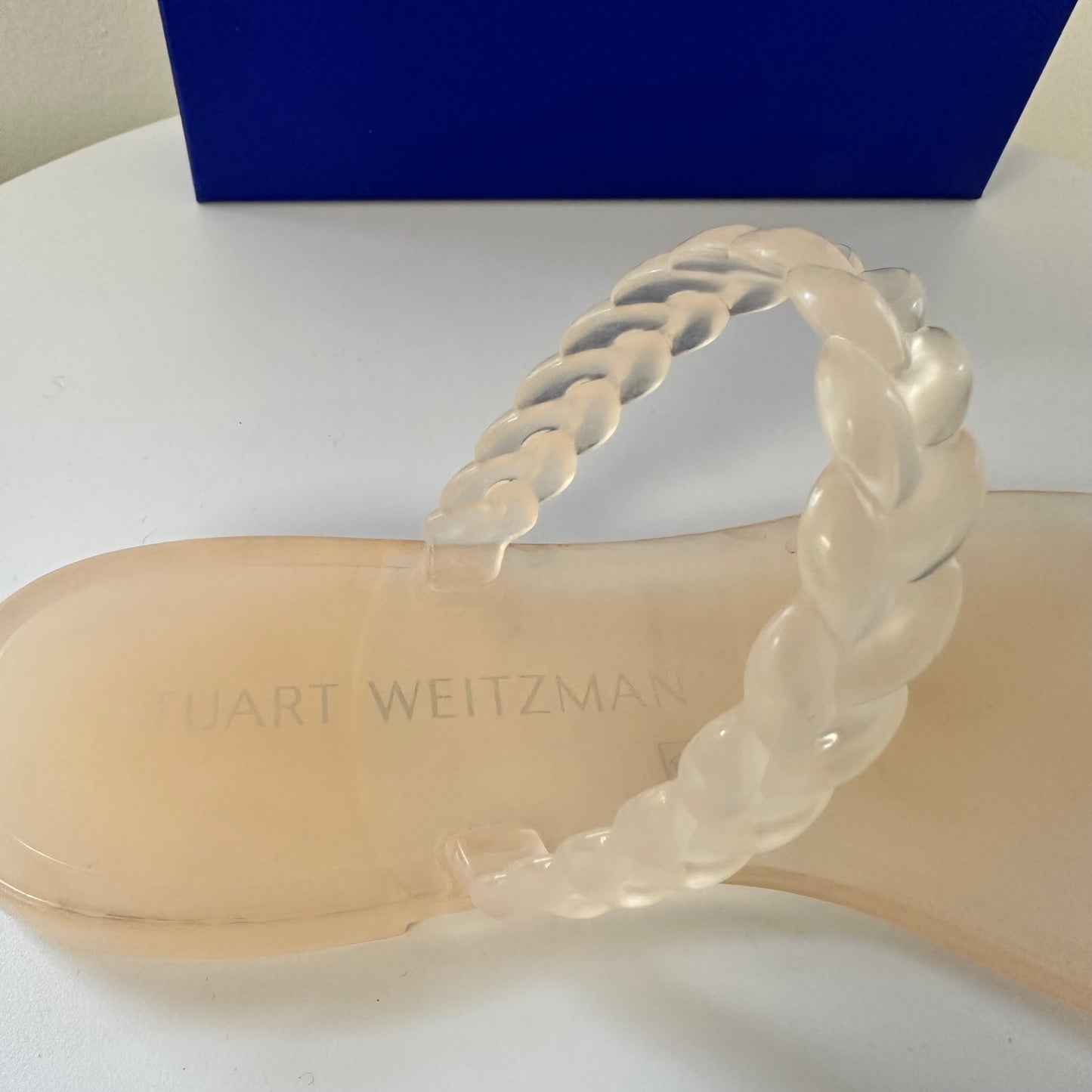 Stuart Weitzman Braida Sawyer Sheer Open Toe Sandals Women's Size 9B