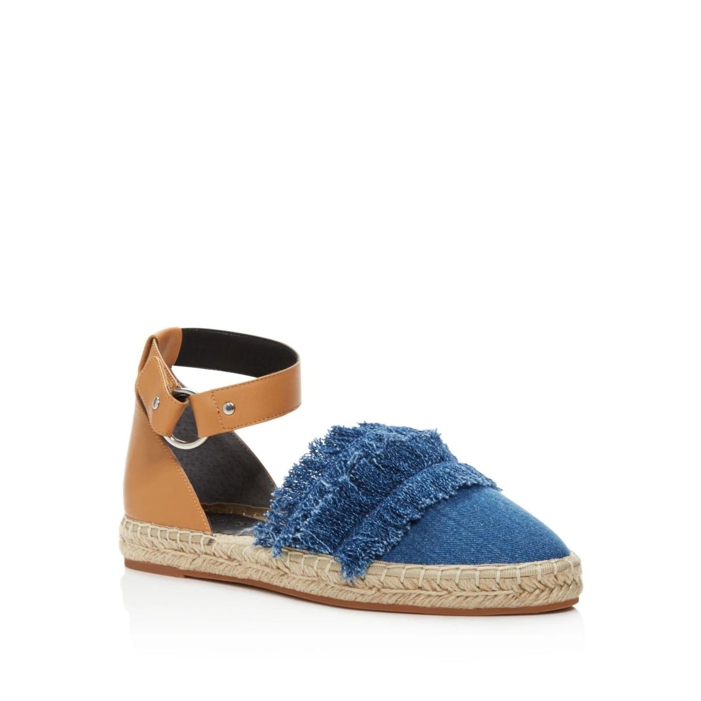 Rebecca Minkoff Womens Espadrilles Denim Fringe Flats Size 7M