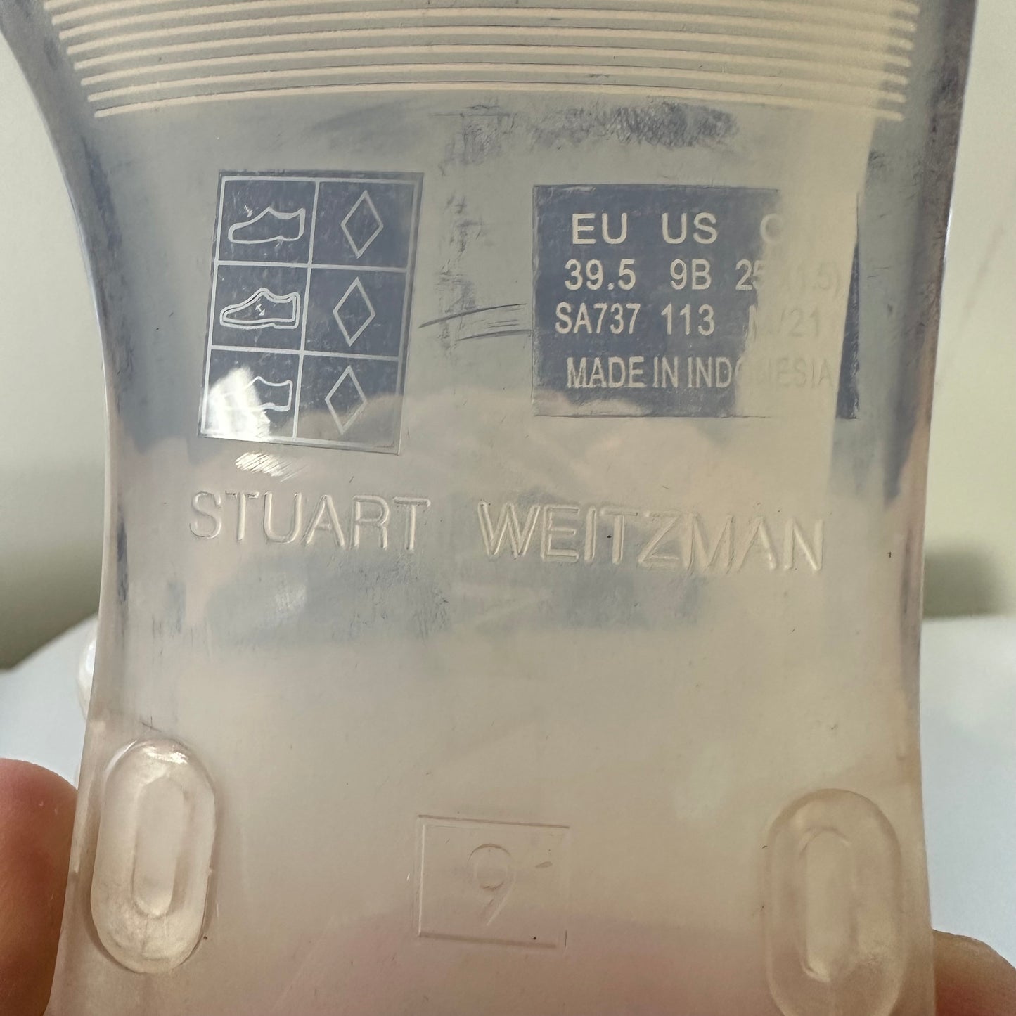 Stuart Weitzman Braida Sawyer Sheer Open Toe Sandals Women's Size 9B