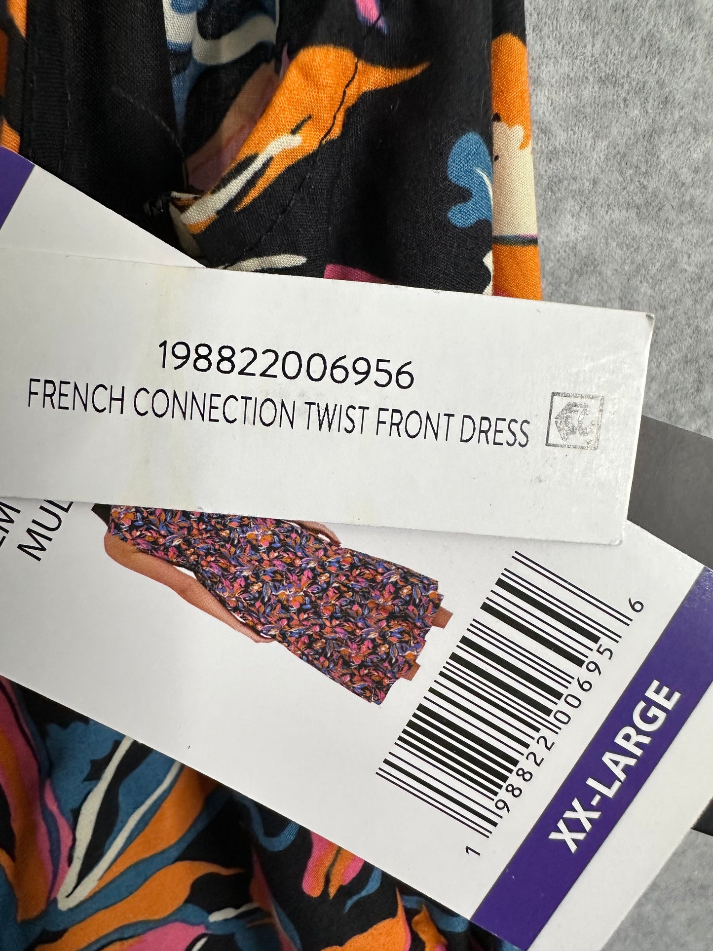 French Connection Women's Twist Front Floral Sleeveless Midi Dress Size XXL