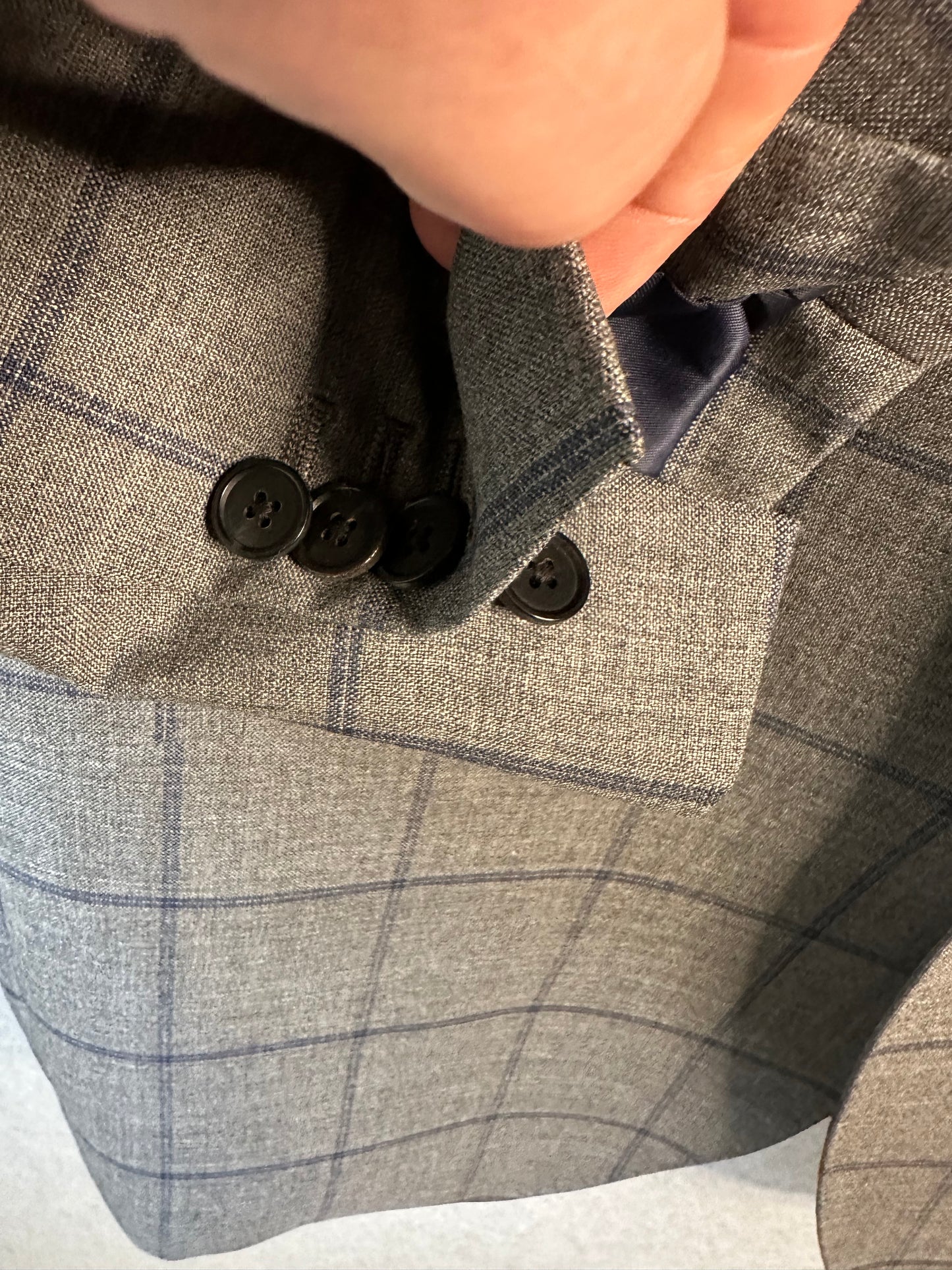 T.M. Lewin Men's Modern Fit Suit Jacket Blazer Merino Wool Slim Vitale Barberis Canonico 42 Long