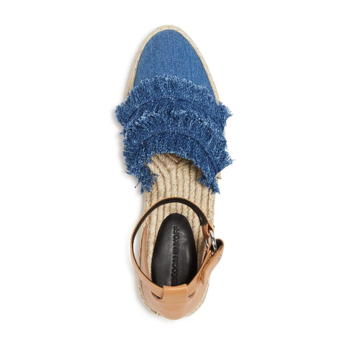 Rebecca Minkoff Womens Espadrilles Denim Fringe Flats Size 7M