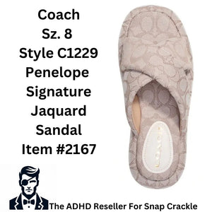 Size 8 Coach Women's  Penelope Sandal In Signature Jacquard