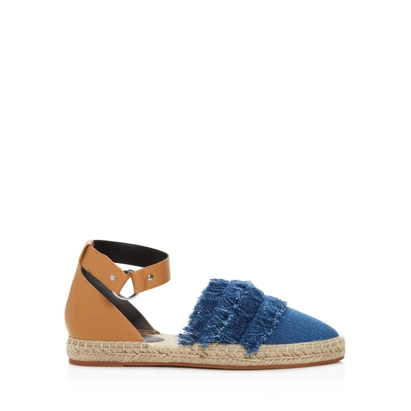 Rebecca Minkoff Womens Espadrilles Denim Fringe Flats Size 7M