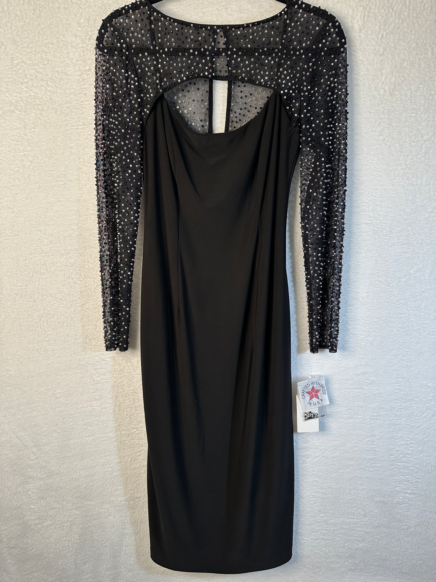 Betsy & Adam Embellished Cutout Dress Jersey Knit Women's Size 6