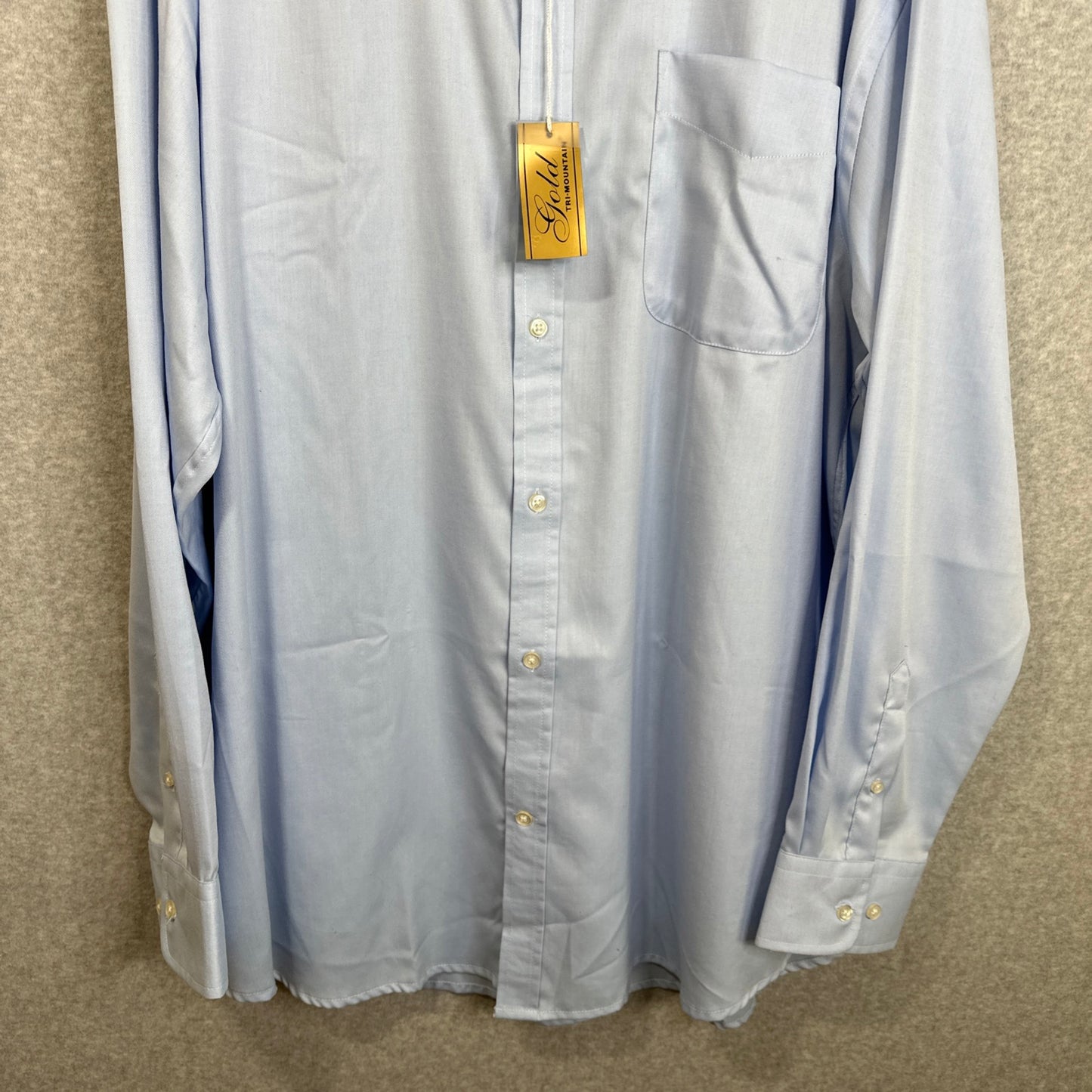 Tri-Mountain Blake Gold 980 Non Iron Dress Shirt Cotton Twill Light Blue Men's 3XL