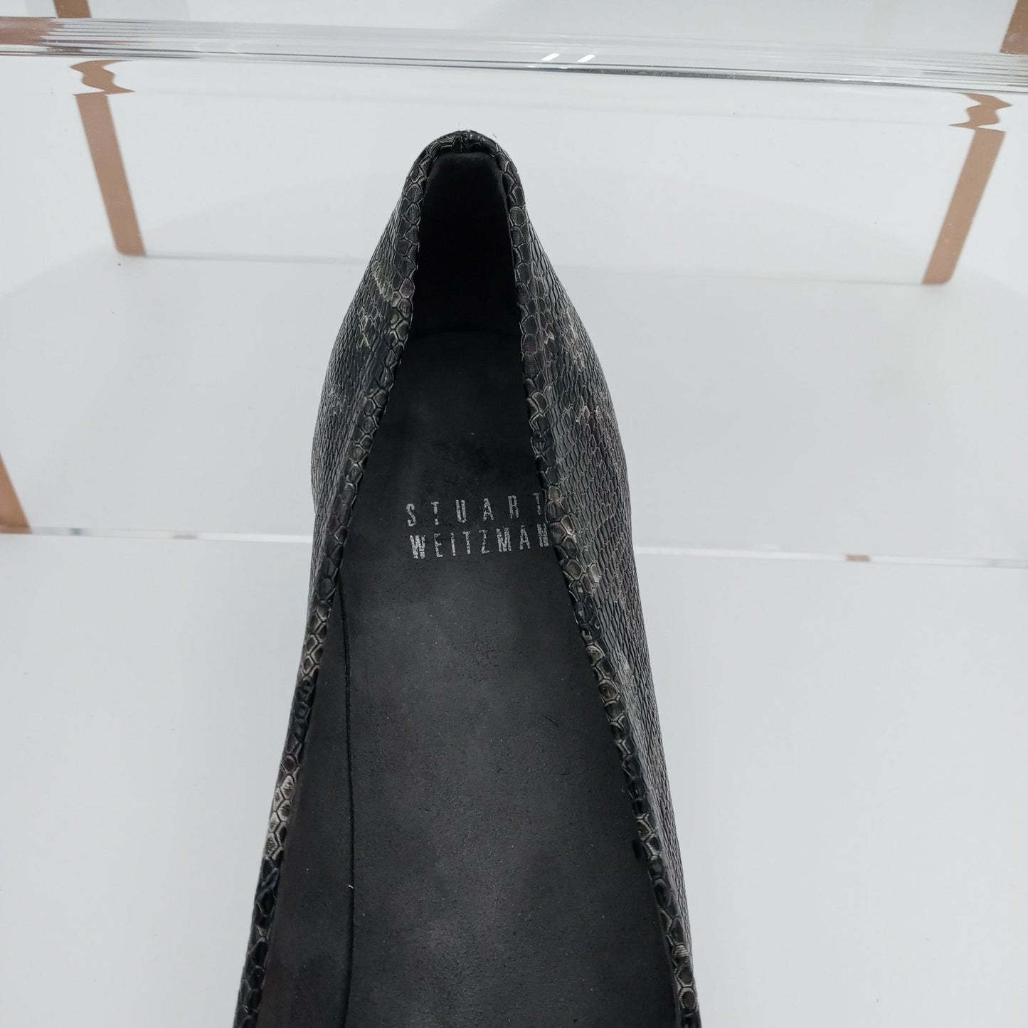 Stuart Weitzman Leather Snake Print Leather Pumps Women's Size 8 Narrow