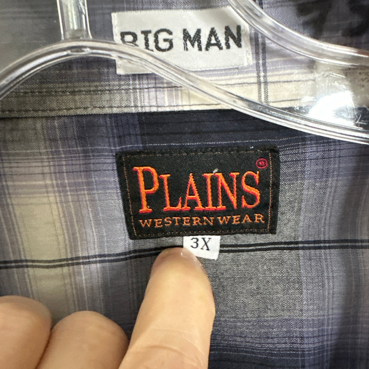 Plains Western Wear Bigman Plaid Pearl Snap Closure Shirt Pearl Men's 3X