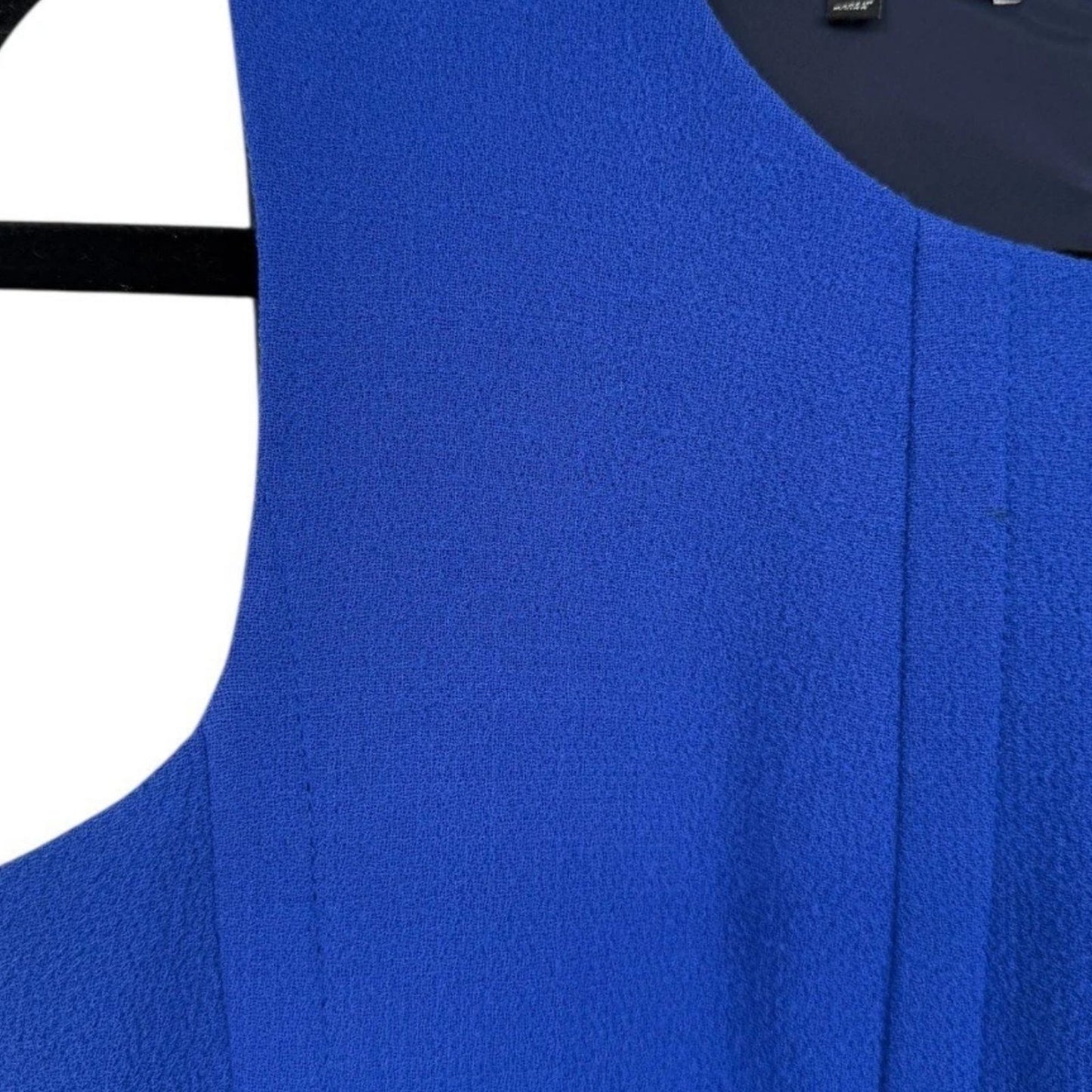 Lafayette 148 New York Virgin Wool Sleeveless Cobalt Blue Sheath Dress Women's 12