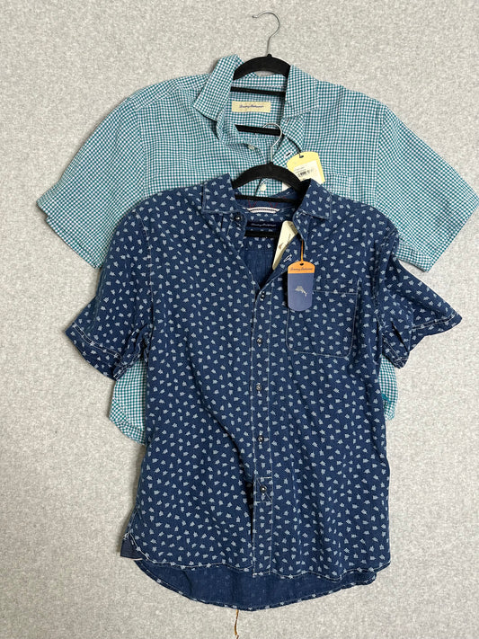 Tommy Bahama Mens Linen Blend Short Sleeve Shirt Small Lot Of 2