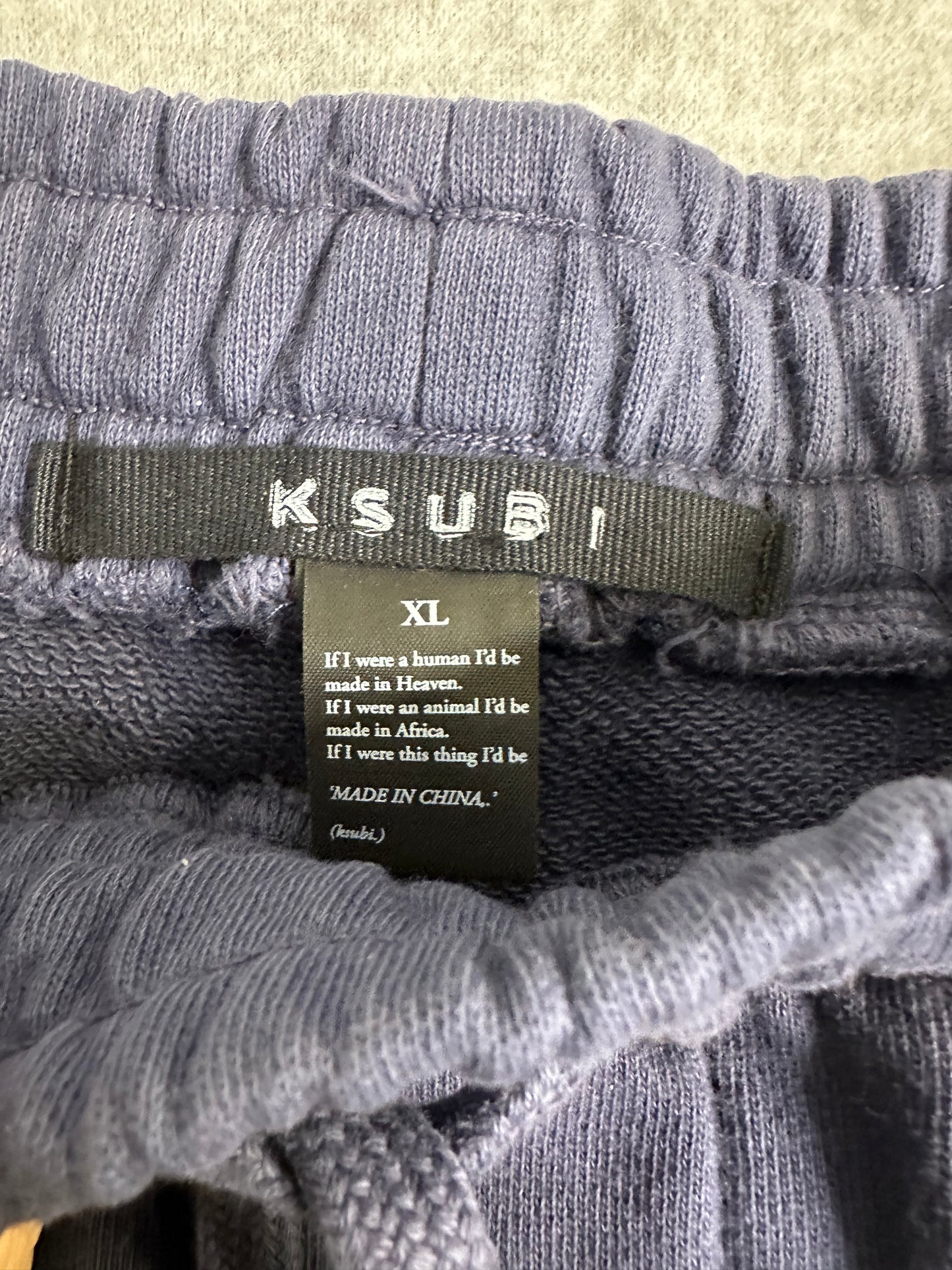 Ksubi 4 x 4 Lofi Track Regular-fit Blazed Blue Cotton Shorts Men's XL