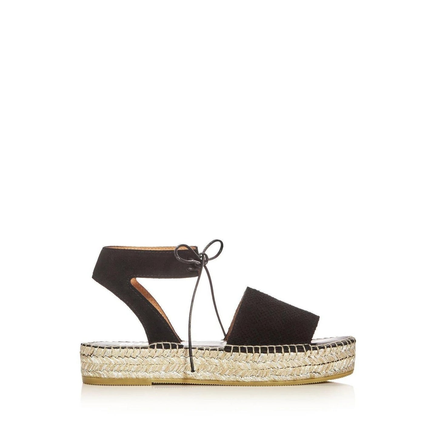 Andress Assous Sabina Suede Black Lace Up Espadrilles Women's Size 8