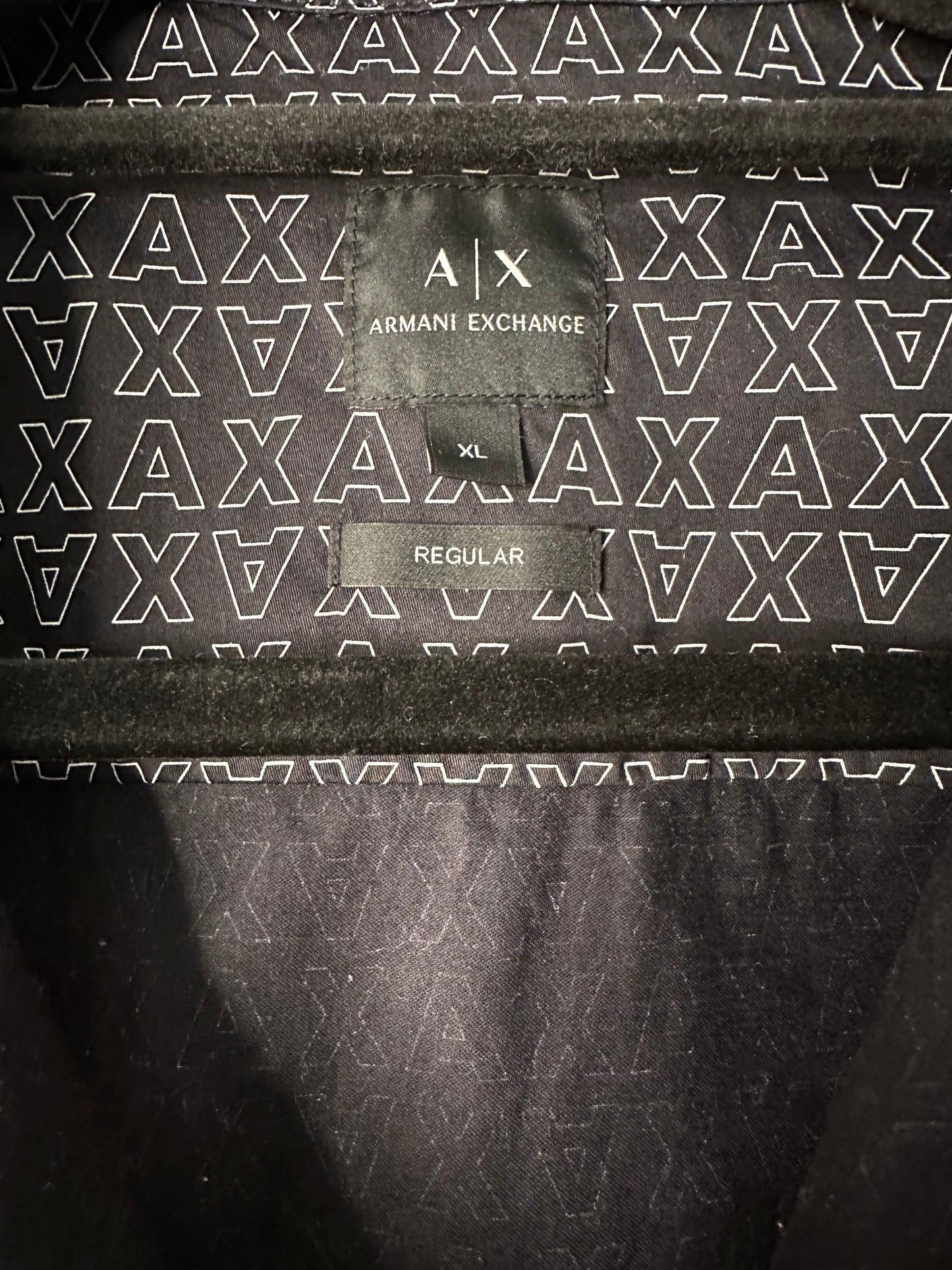 Armani Exchange Shirt Mens XL Micro AX Logo Long Sleeve Woven Cotton
