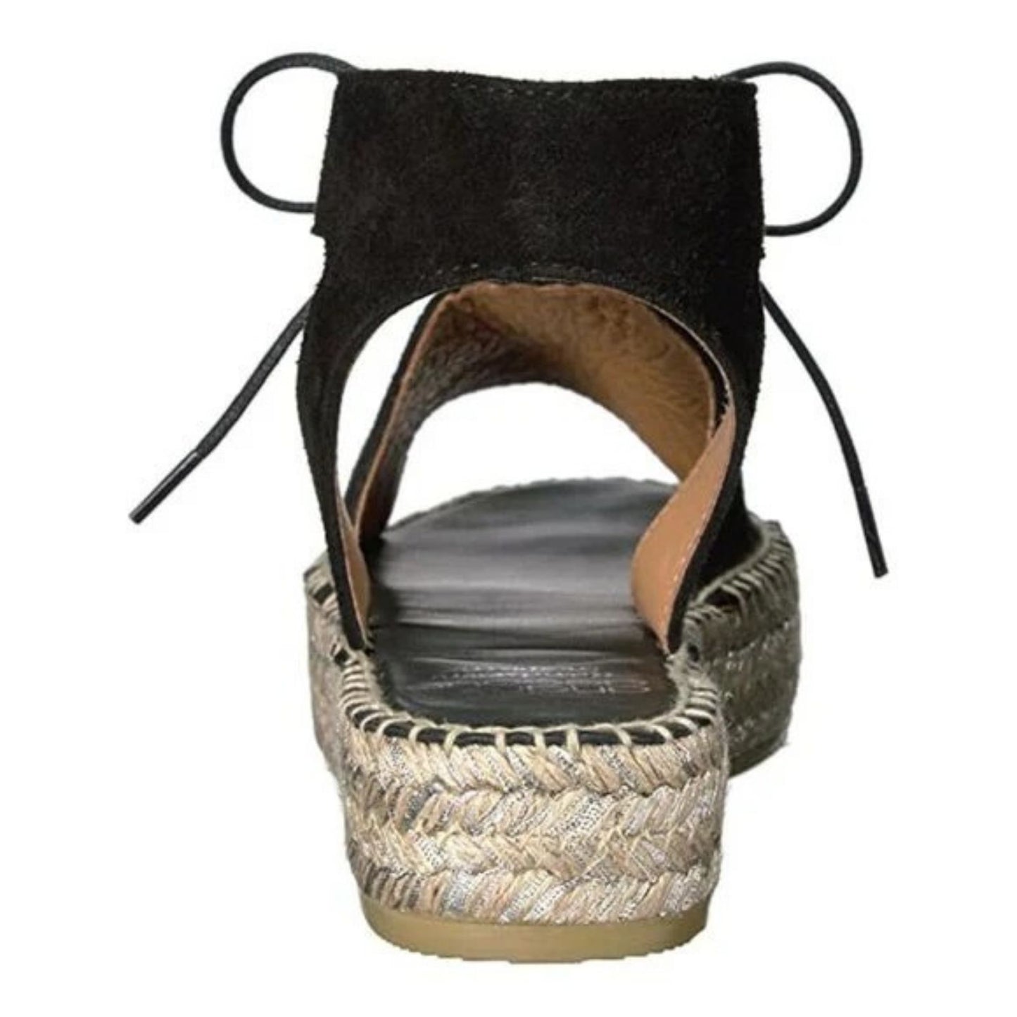 Andress Assous Sabina Suede Black Lace Up Espadrilles Women's Size 8