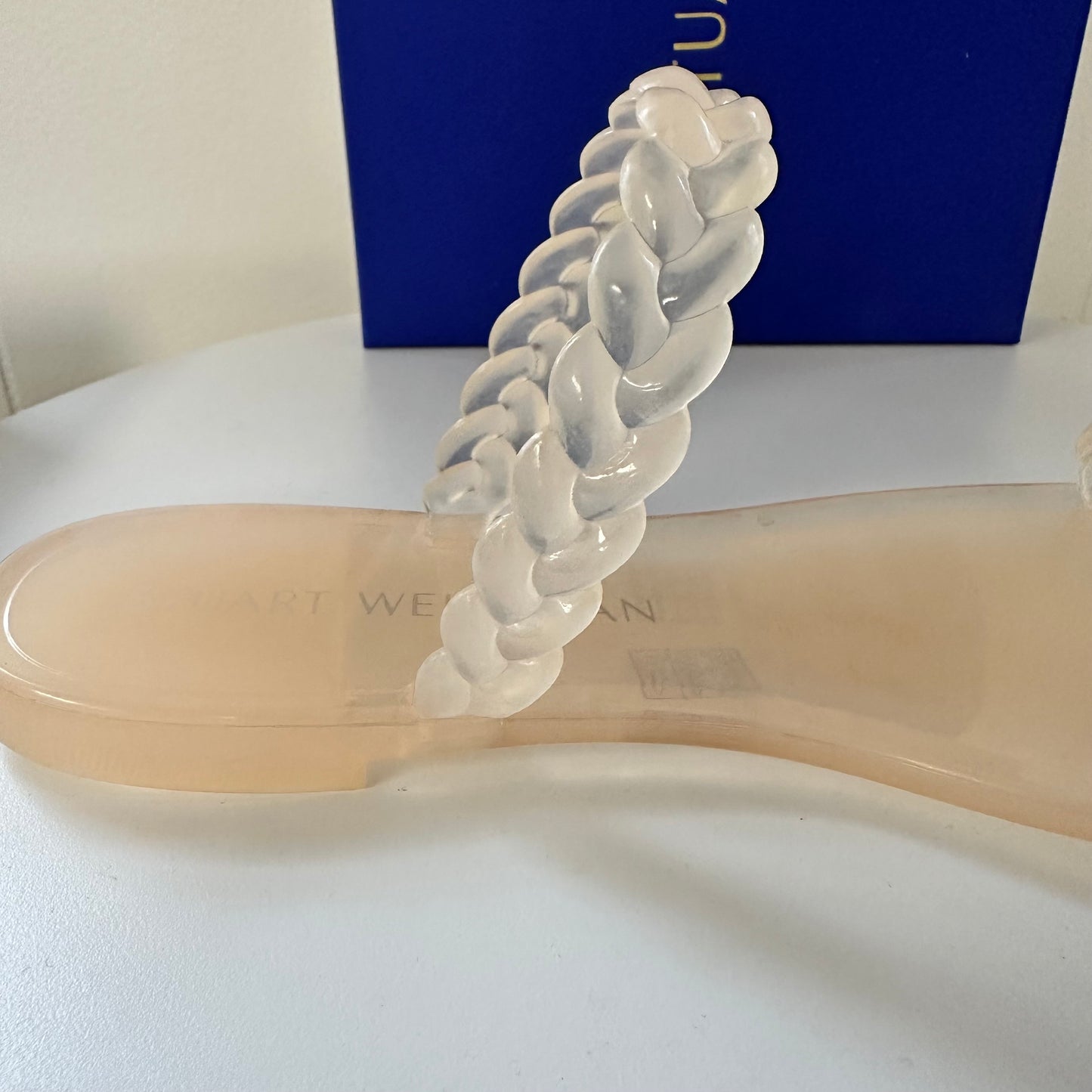 Stuart Weitzman Braida Sawyer Sheer Open Toe Sandals Women's Size 9B