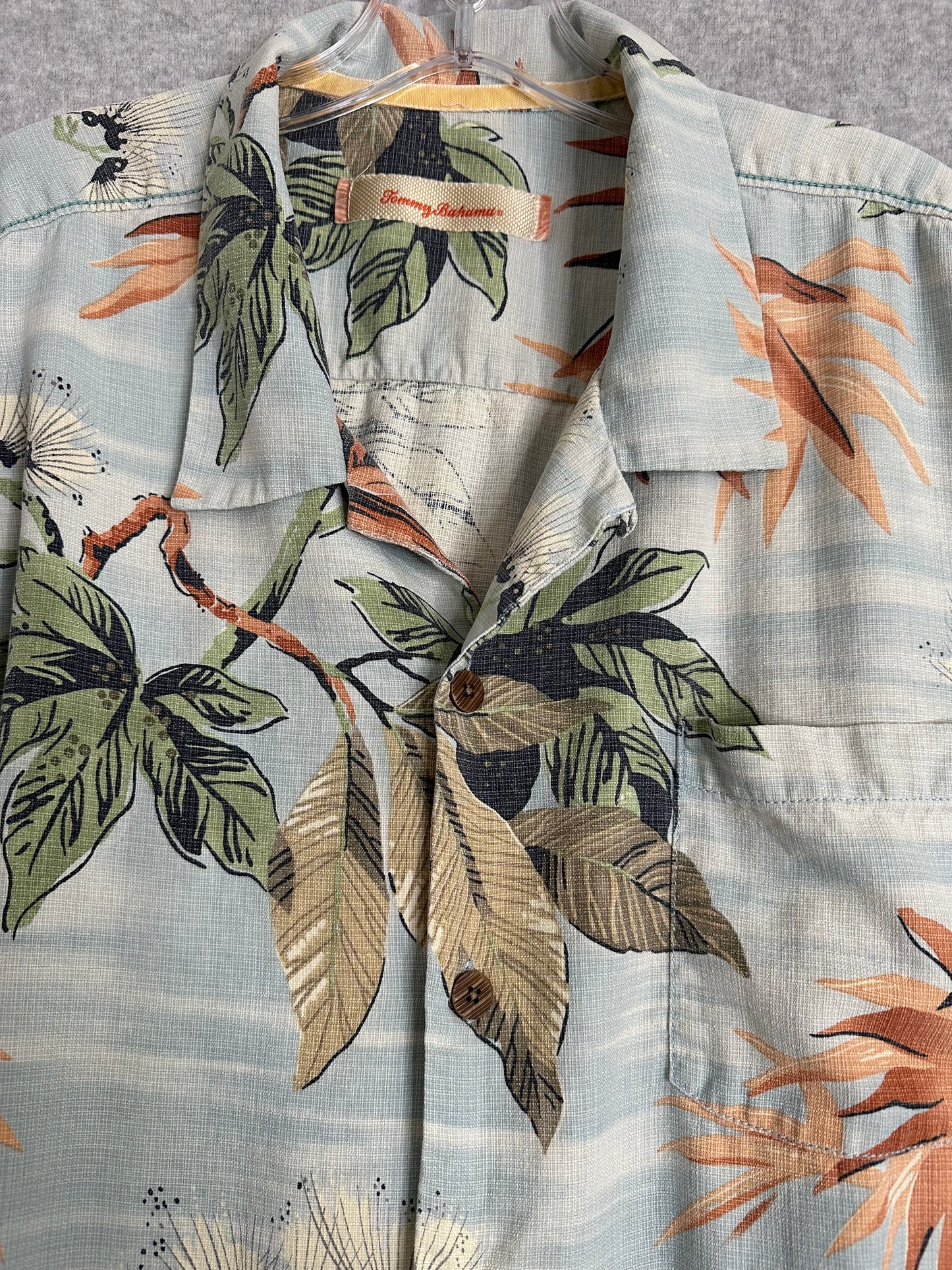 Tommy Bahama Fronds Silk Jacquard Woven Camp Shirt Men's XXL