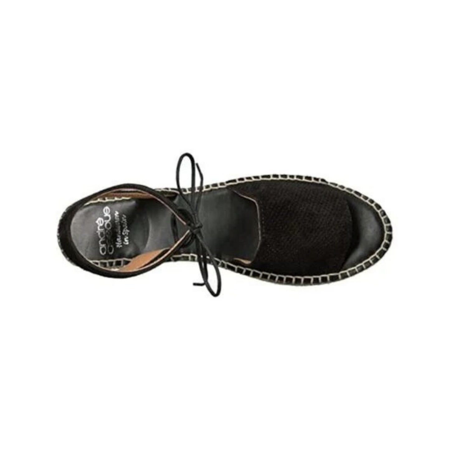 Andress Assous Sabina Suede Black Lace Up Espadrilles Women's Size 8