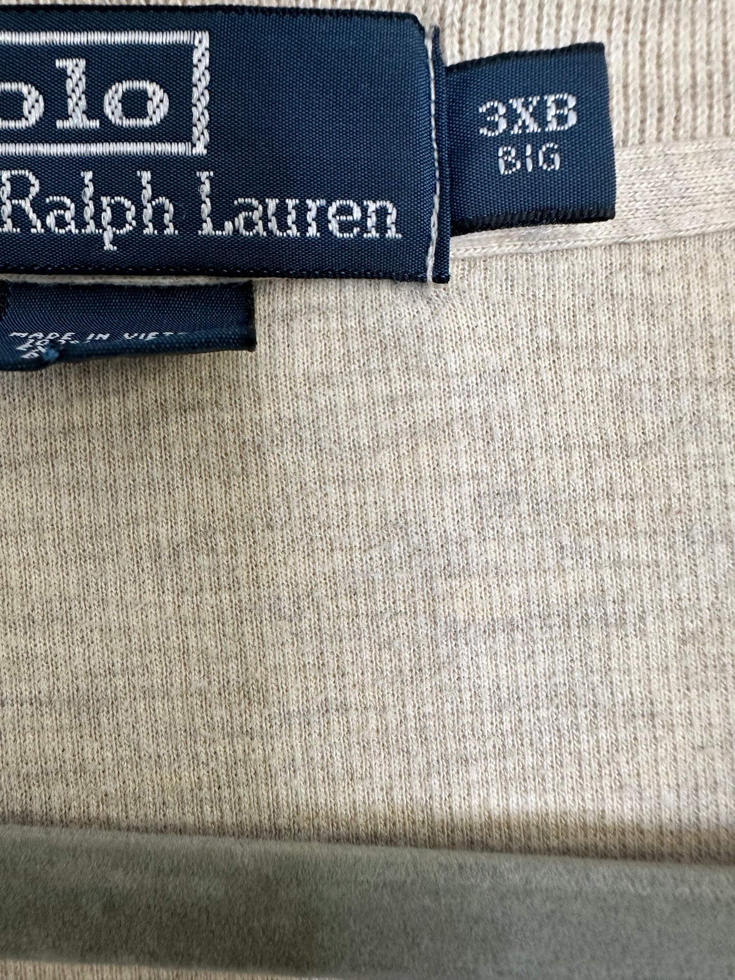 Polo Ralph Lauren Quarter Zip Pullover Oatmeal / Beige Sweater Men's 3XB