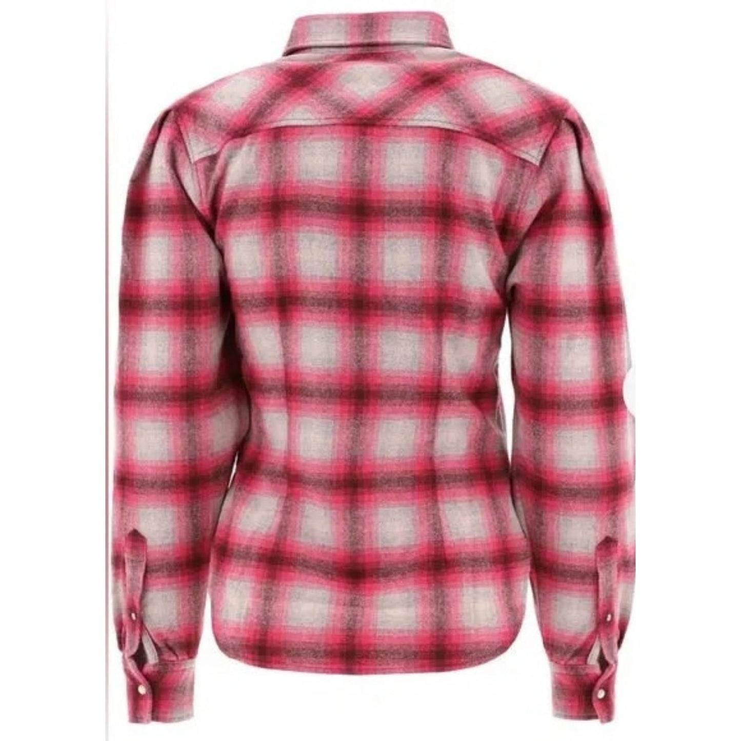 Isabel Marant Étoile Reosi Button-Down Shirt Flannel Women's Sz. 2 Plaid Pink And Gray