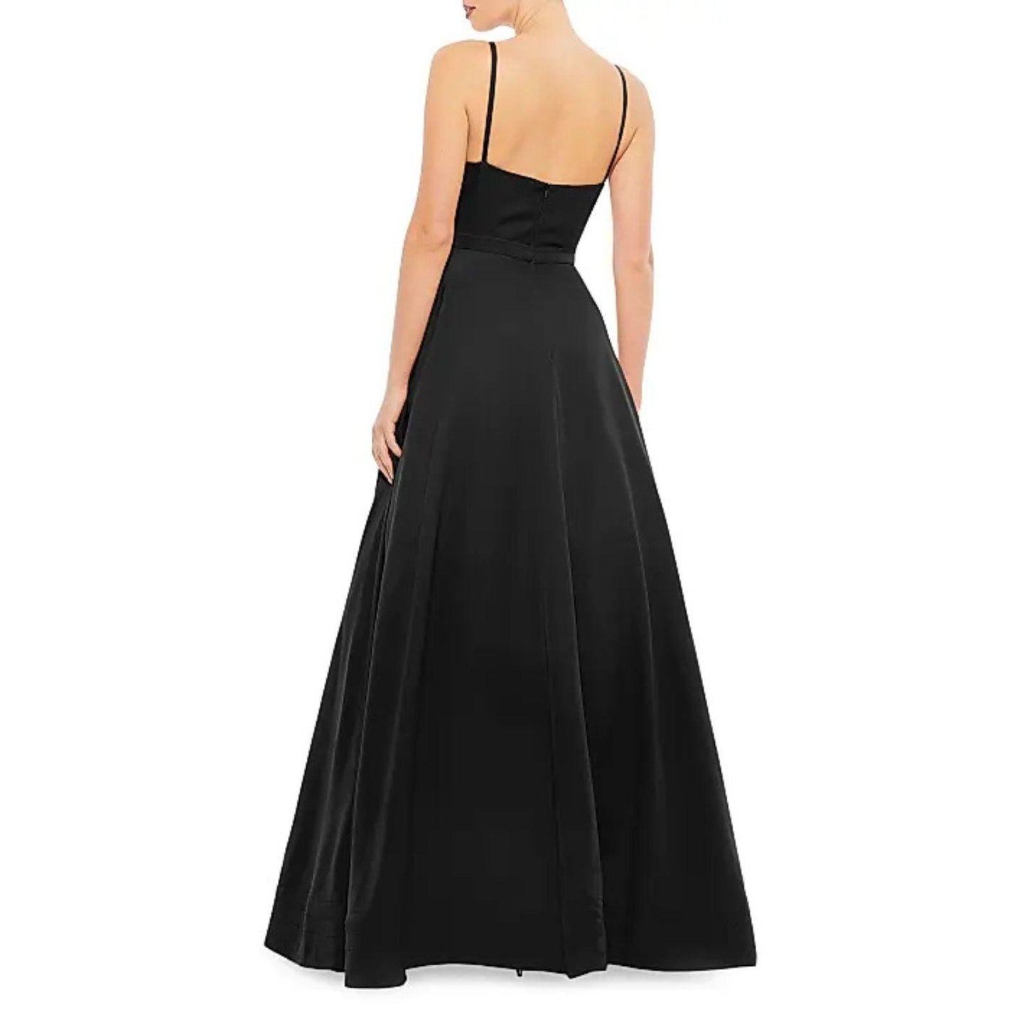 Leena For Mac Duggal Black Classic A-Line V-Neck Gown with Pockets Size 4
