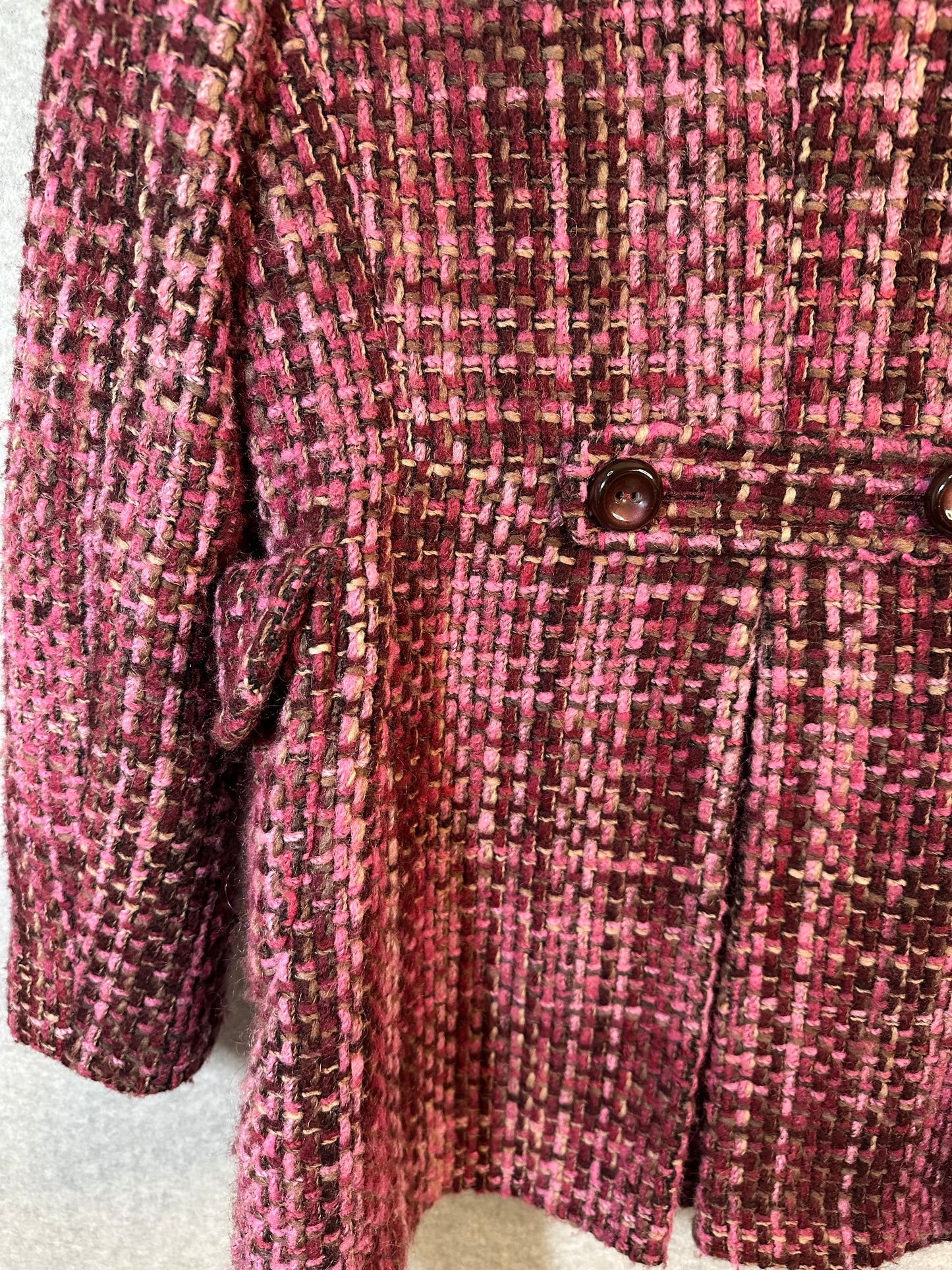 Banana Republic Mohair Wool Blend Tweed Pea Coat Size Extra Small