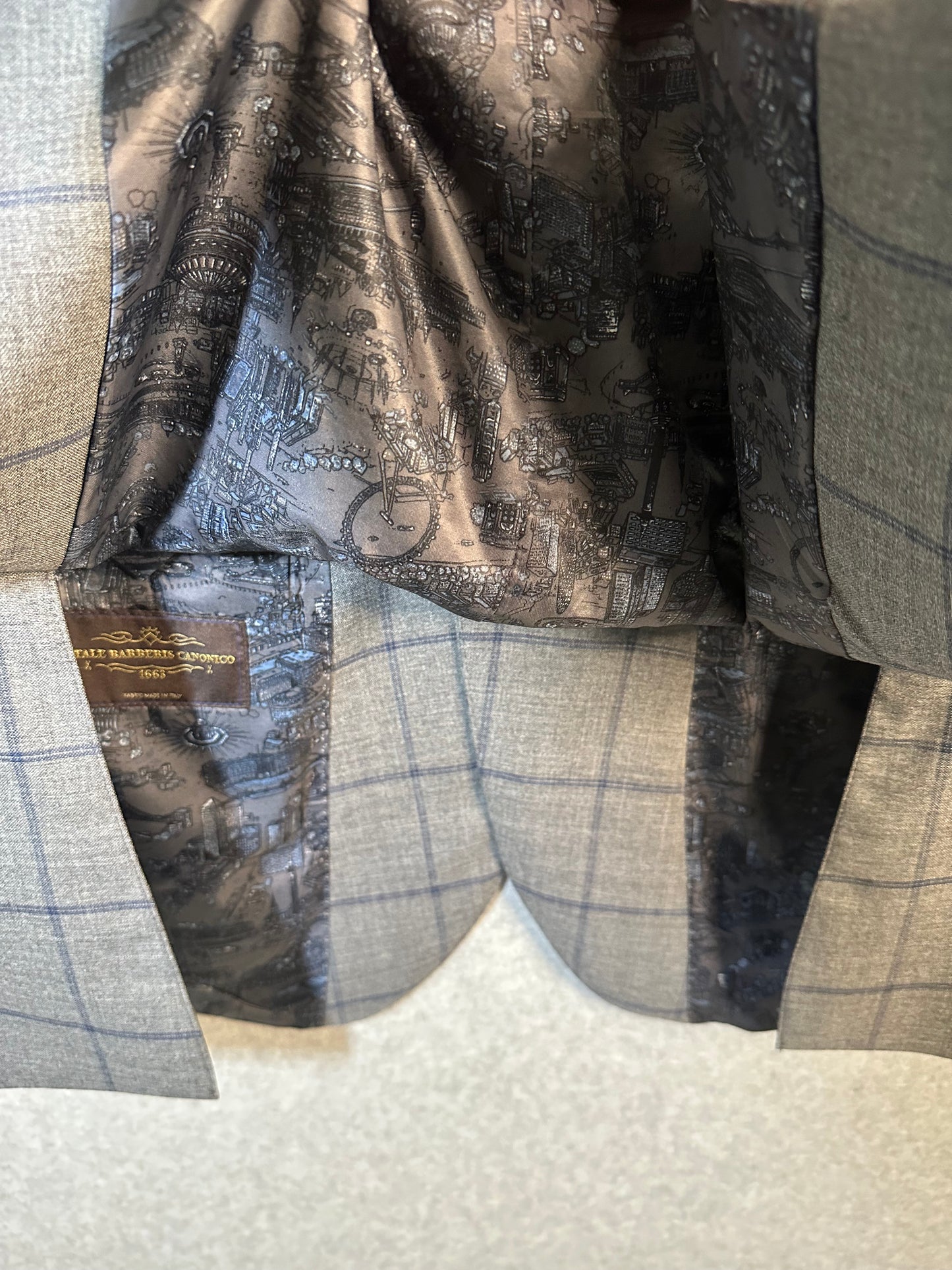 T.M. Lewin Men's Modern Fit Suit Jacket Blazer Merino Wool Slim Vitale Barberis Canonico 42 Long