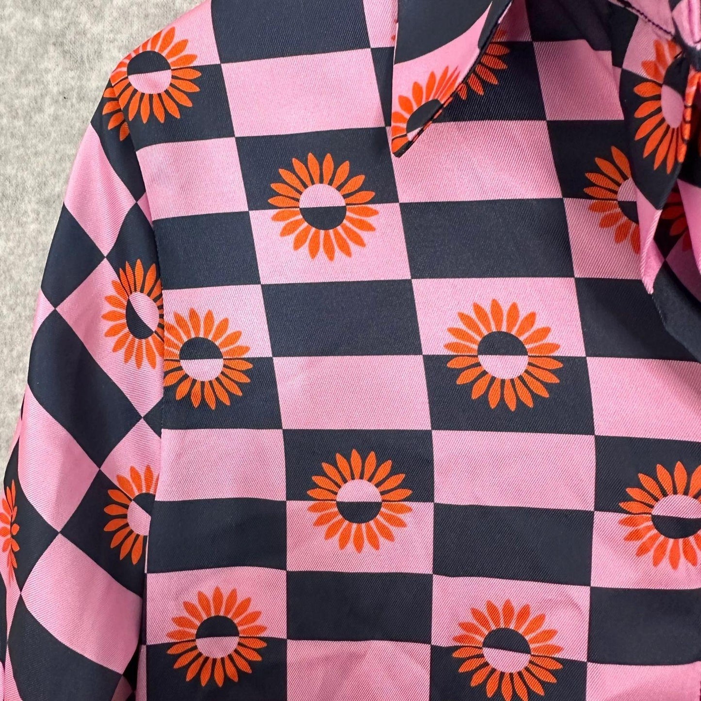 Vilagallo Midi Shirt Dress Womens Medium EU 42 Pockets Blue Orange Pink