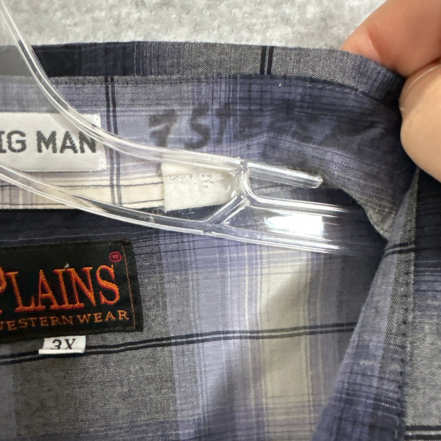 Plains Western Wear Bigman Plaid Pearl Snap Closure Shirt Pearl Men's 3X