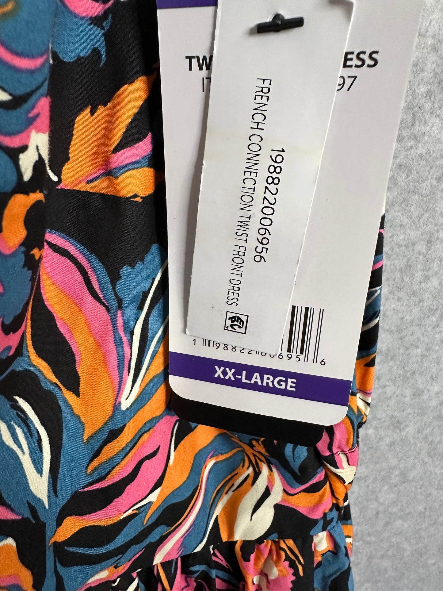 French Connection Women's Twist Front Floral Sleeveless Midi Dress Size XXL