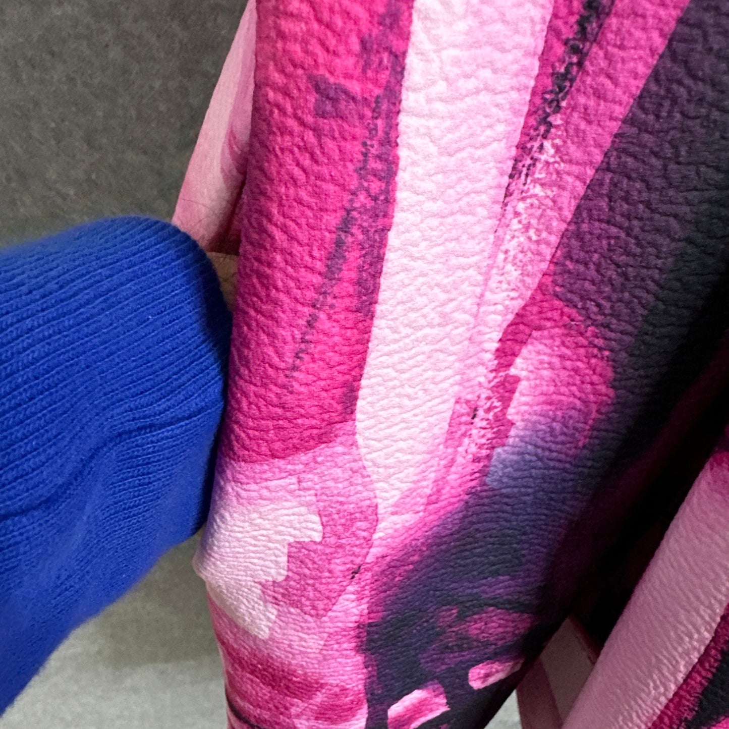 Natori Brushstroke Magenta Pleated Fit & Flare Dress Women's Size 16
