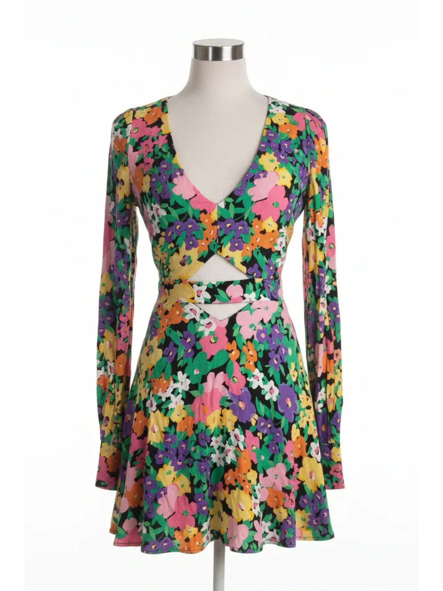 AFRM Merion Neon Garden Mini Dress Women's Size Large