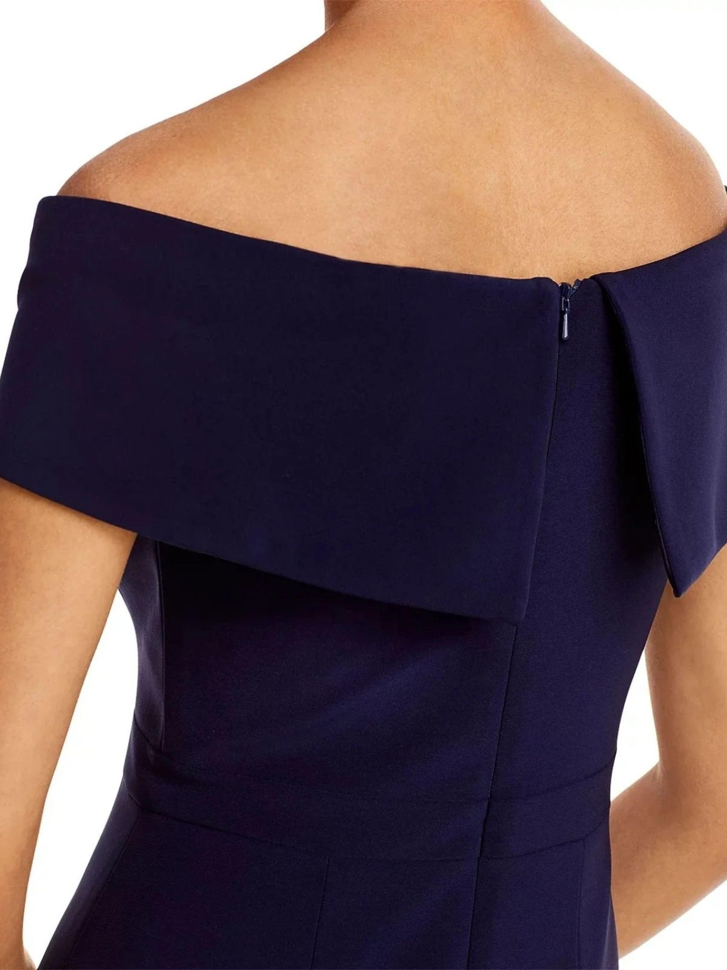 Aqua Women's Sleeveless Off The Shoulder Gown Navy Blue With Stretch Size 16