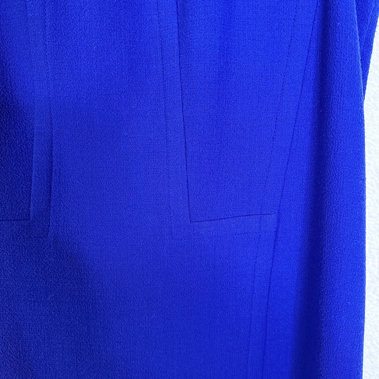 Lafayette 148 New York Virgin Wool Sleeveless Cobalt Blue Sheath Dress Women's 12