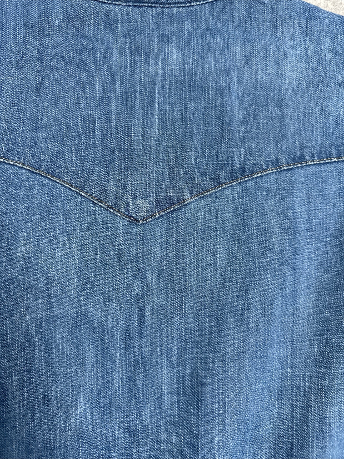 Levi's Western Medium Wash Denim Pearl Snap Button-Up Shirt Men's XXL