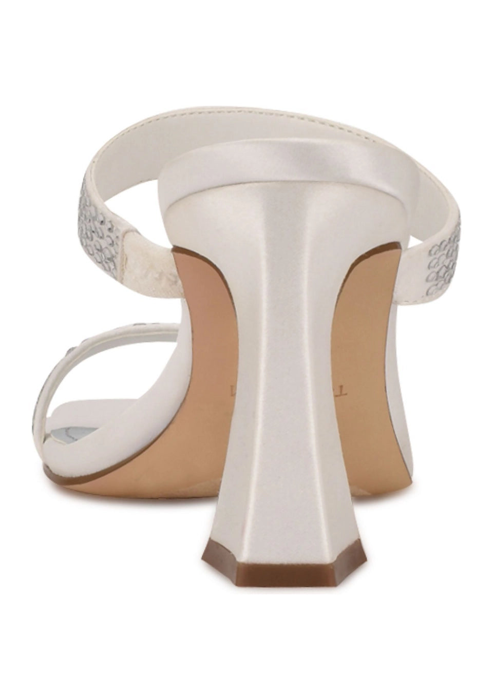 Nine West Darla Dress Sandals Women's Size 9 Satin Upper Open Toe Slip On Rhinestone Embellished