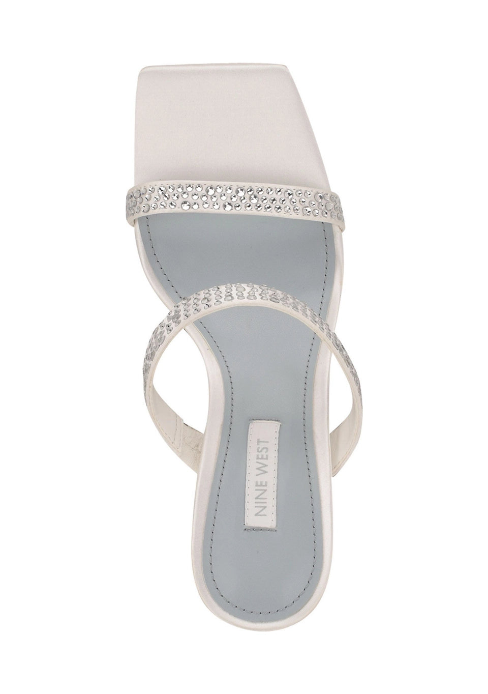 Nine West Darla Dress Sandals Women's Size 9 Satin Upper Open Toe Slip On Rhinestone Embellished