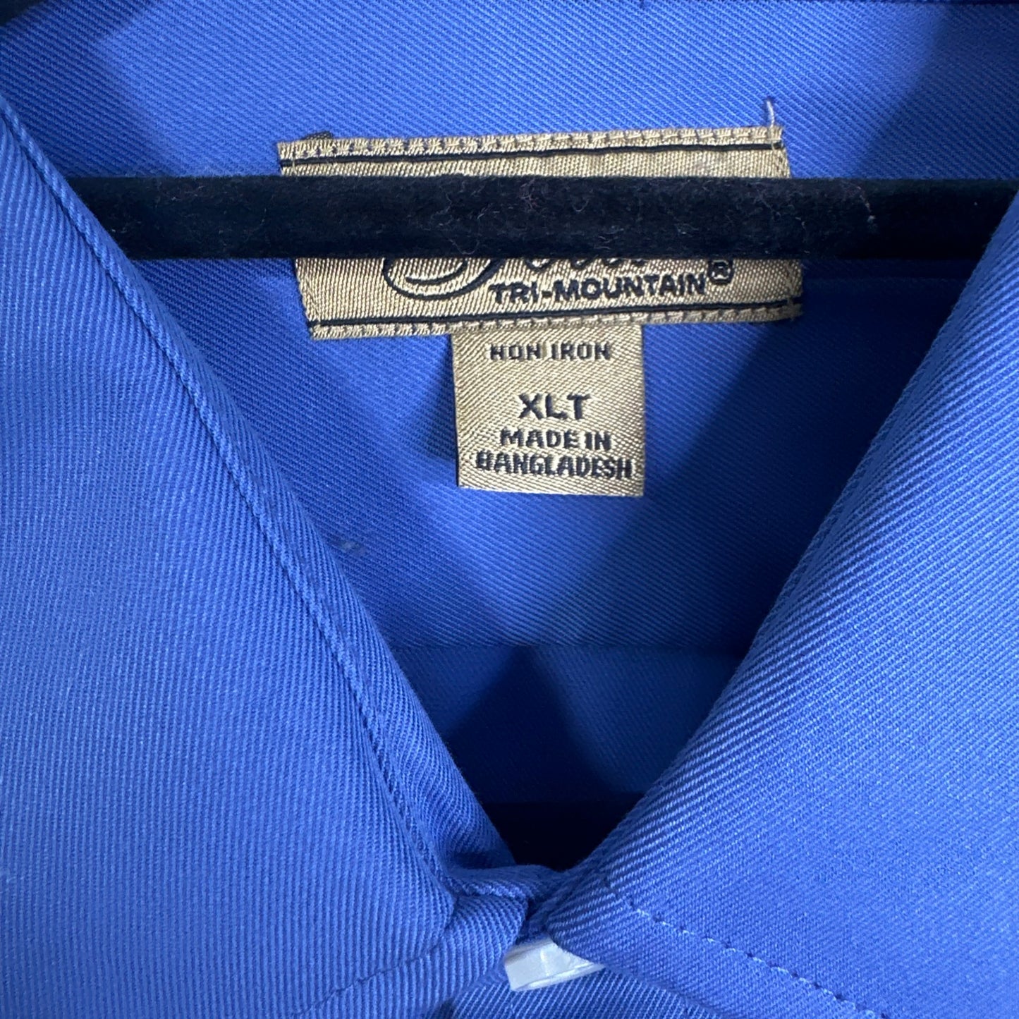 Tri-Mountain Blake Gold 980 Non Iron Dress Shirt Cotton Twill French Blue Men's XLT