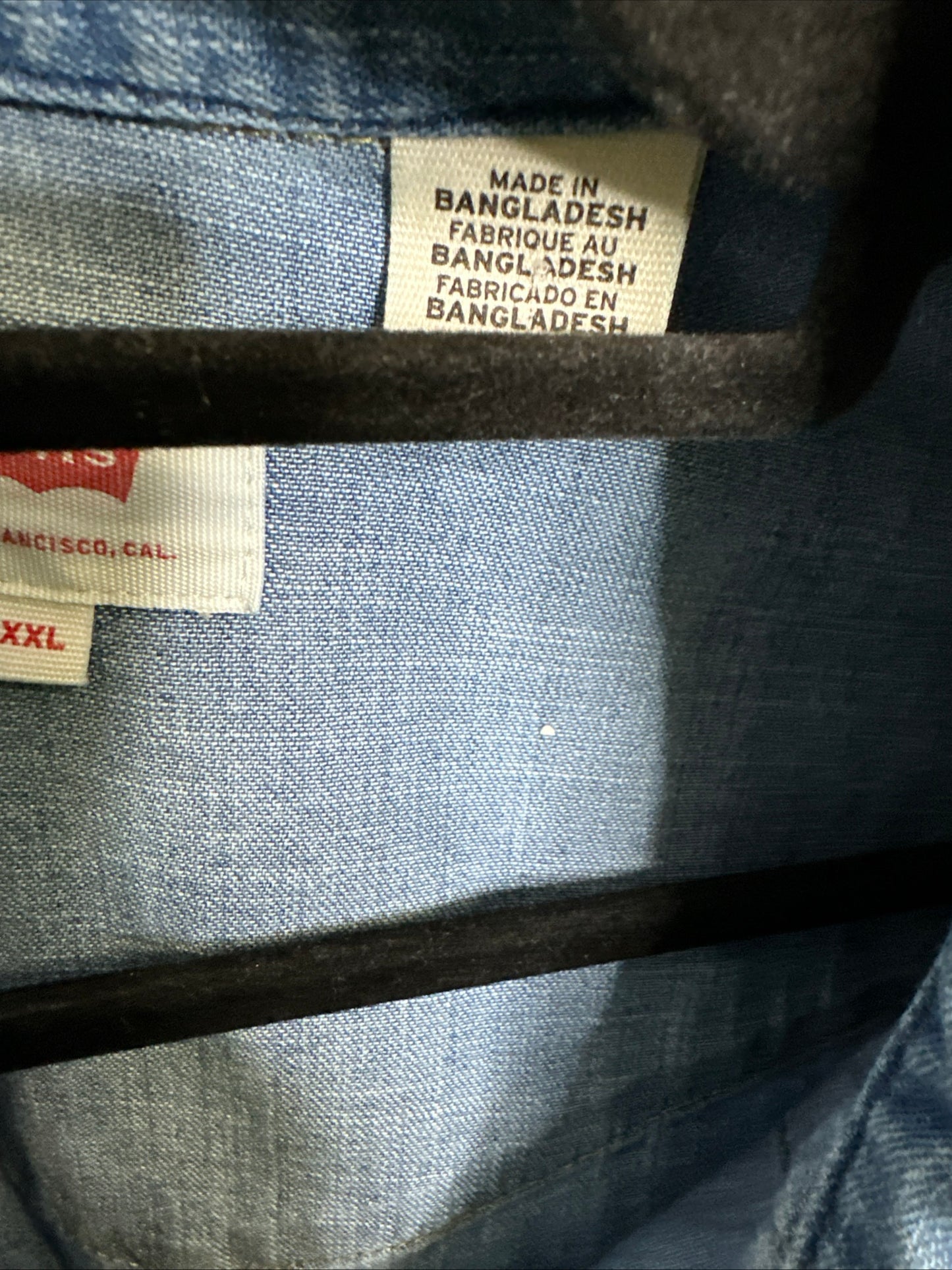 Levi's Western Medium Wash Denim Pearl Snap Button-Up Shirt Men's XXL