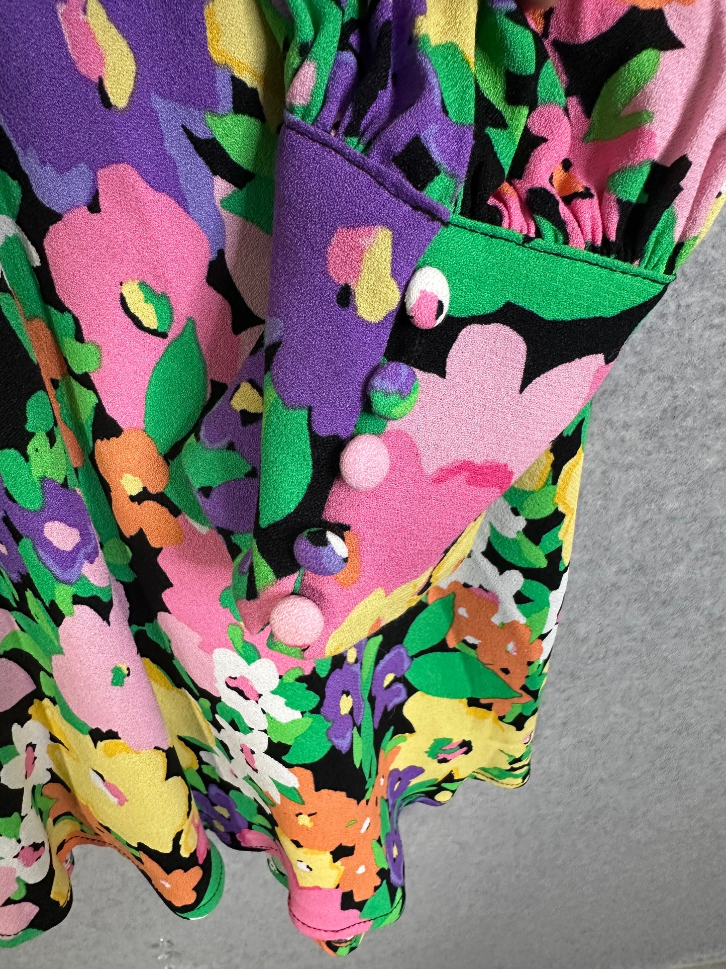 AFRM Merion Neon Garden Mini Dress Women's Size Large