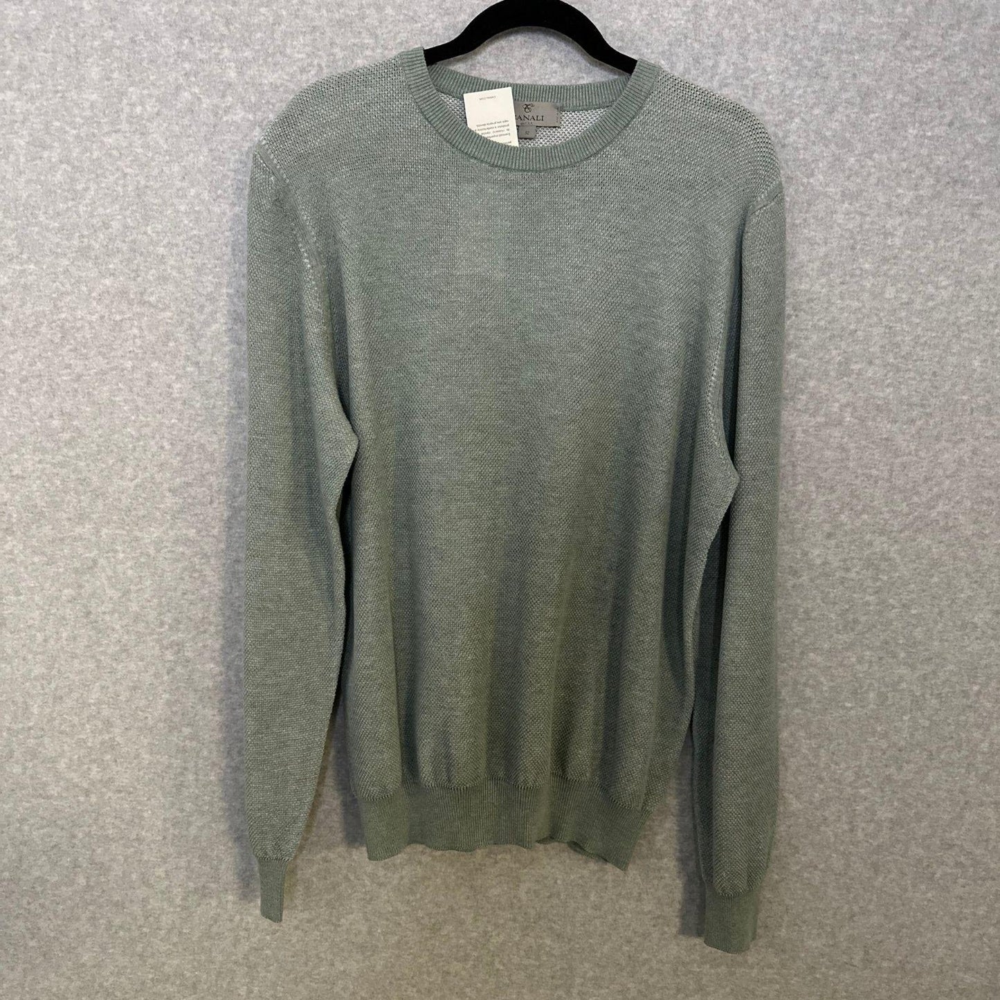 I'm sorry, I've been purchased. Looking for Canali? Let us know. Canali Melange Sweater Men's IT 52 US Large Light Green Textured Crewneck