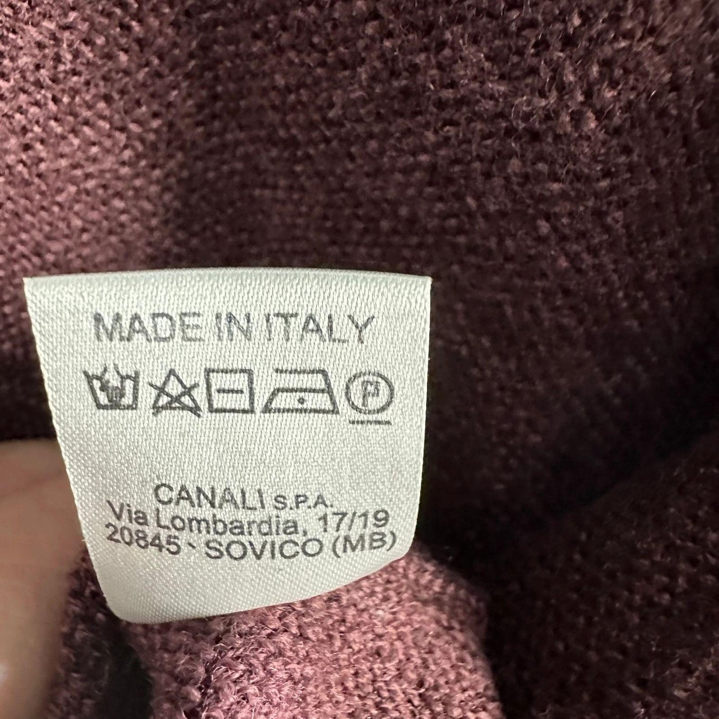Canali Wool Cardigan Mens Sweater IT 50 US Large Full Zip Burgundy Measures At A 42R