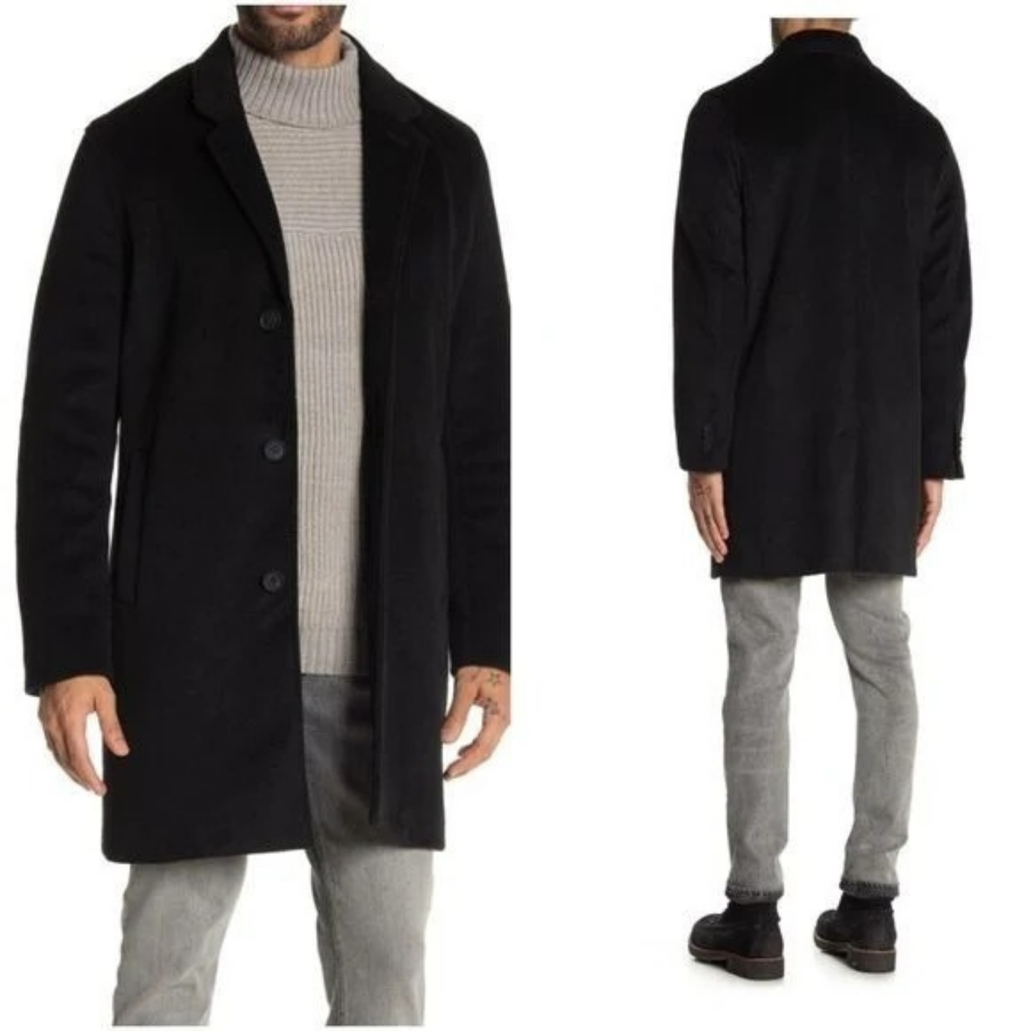 I'm sorry, I've been purchased. Looking for something similar? Let us know. Cole Haan Signature Classic-Fit Topcoat Men's XL Wool Blend Black Notch Label