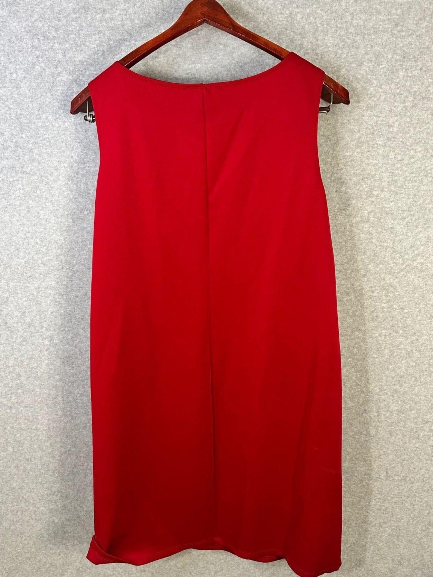Collection Dressbarn Caviar Floral Beaded Red & Black Sleeveless Shift Dress Women's 2X
